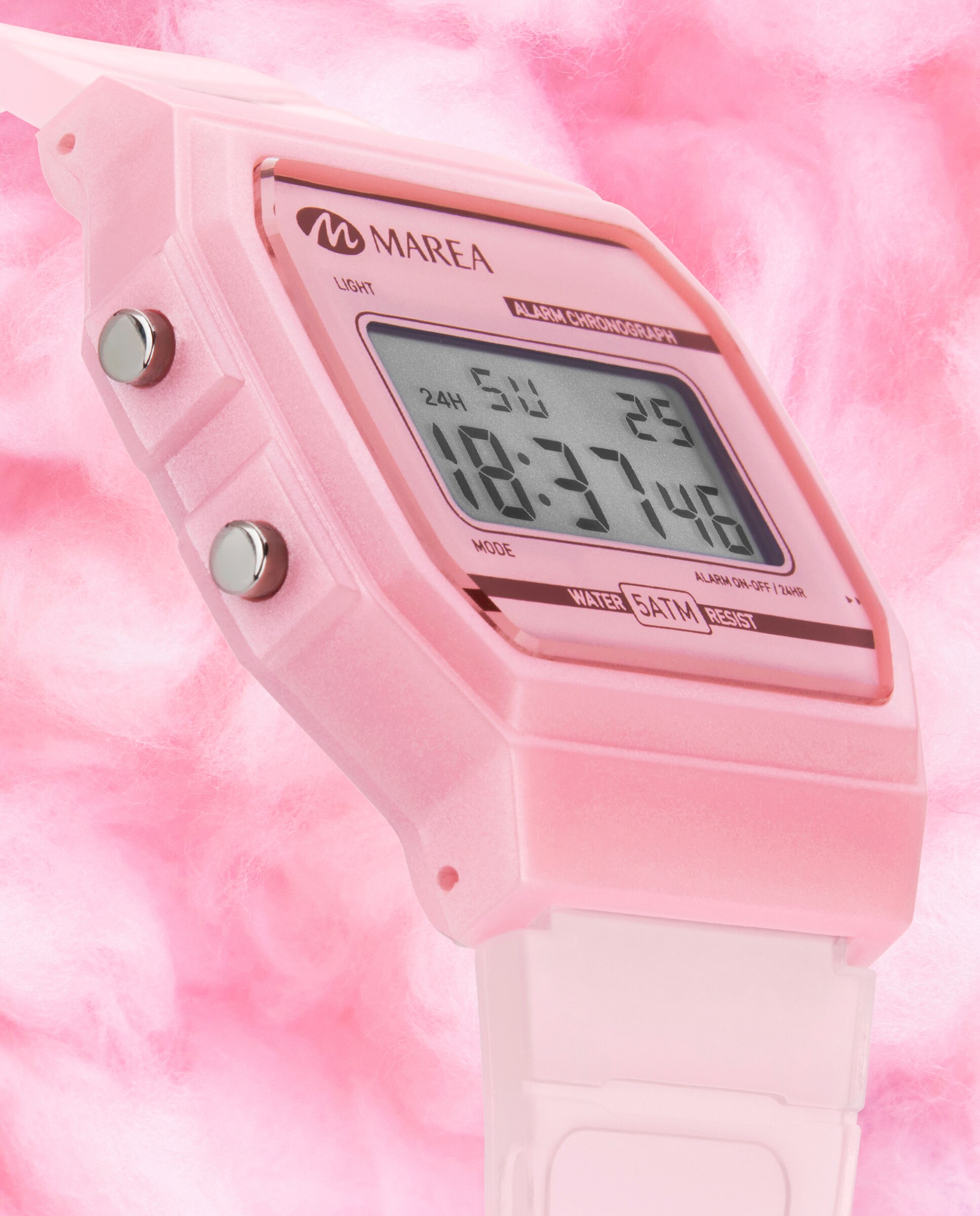 Reloj digital de mujer b35350 4 correa de plástico rosa claro transparente y esfera rosa - Marea - Rosa claro Rosa claro-3