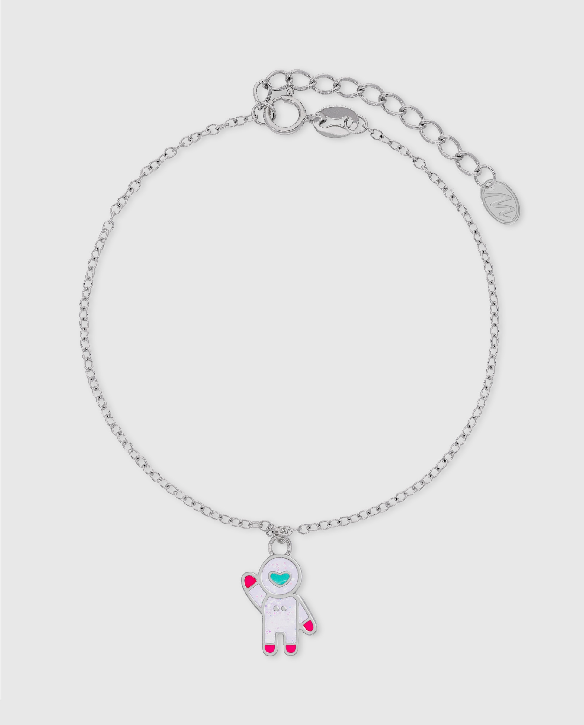 Imagen 1 de Pulsera de cadena de niña d02403/au de plata rodiada - Marea - Fucsia Fucsia