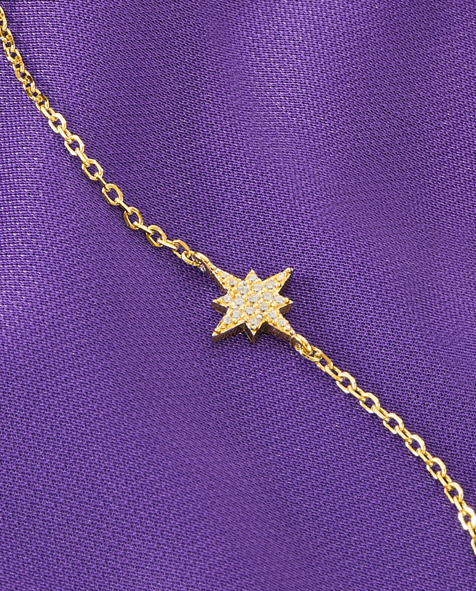 Pulsera estrella polar D02803/AB de plata rodiada chapado en oro de 18k y circonita blanca Oro-3