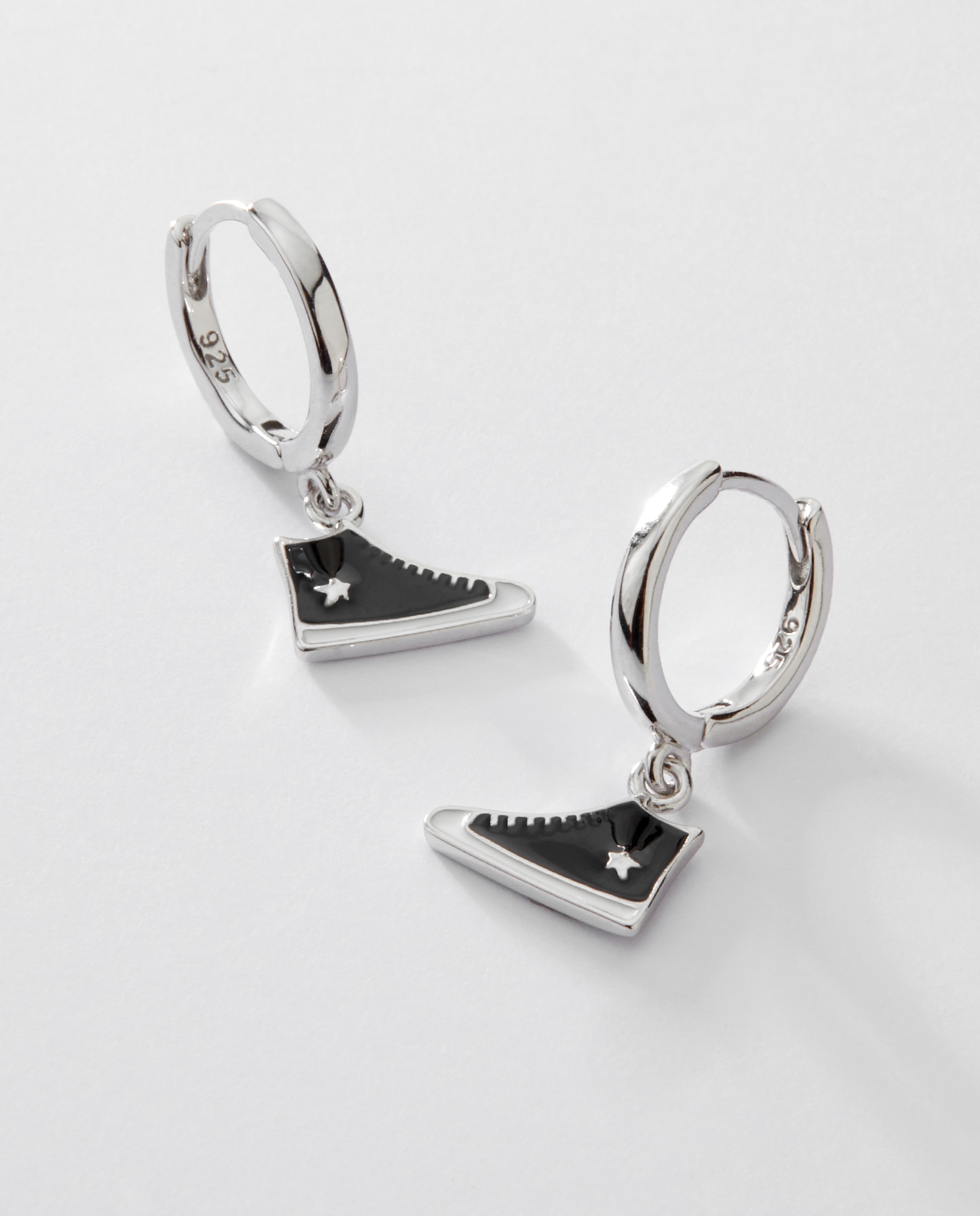 Pendientes de aro de niña d03001/az de plata rodiada - Marea - Negro / Plata Negro / Plata-3