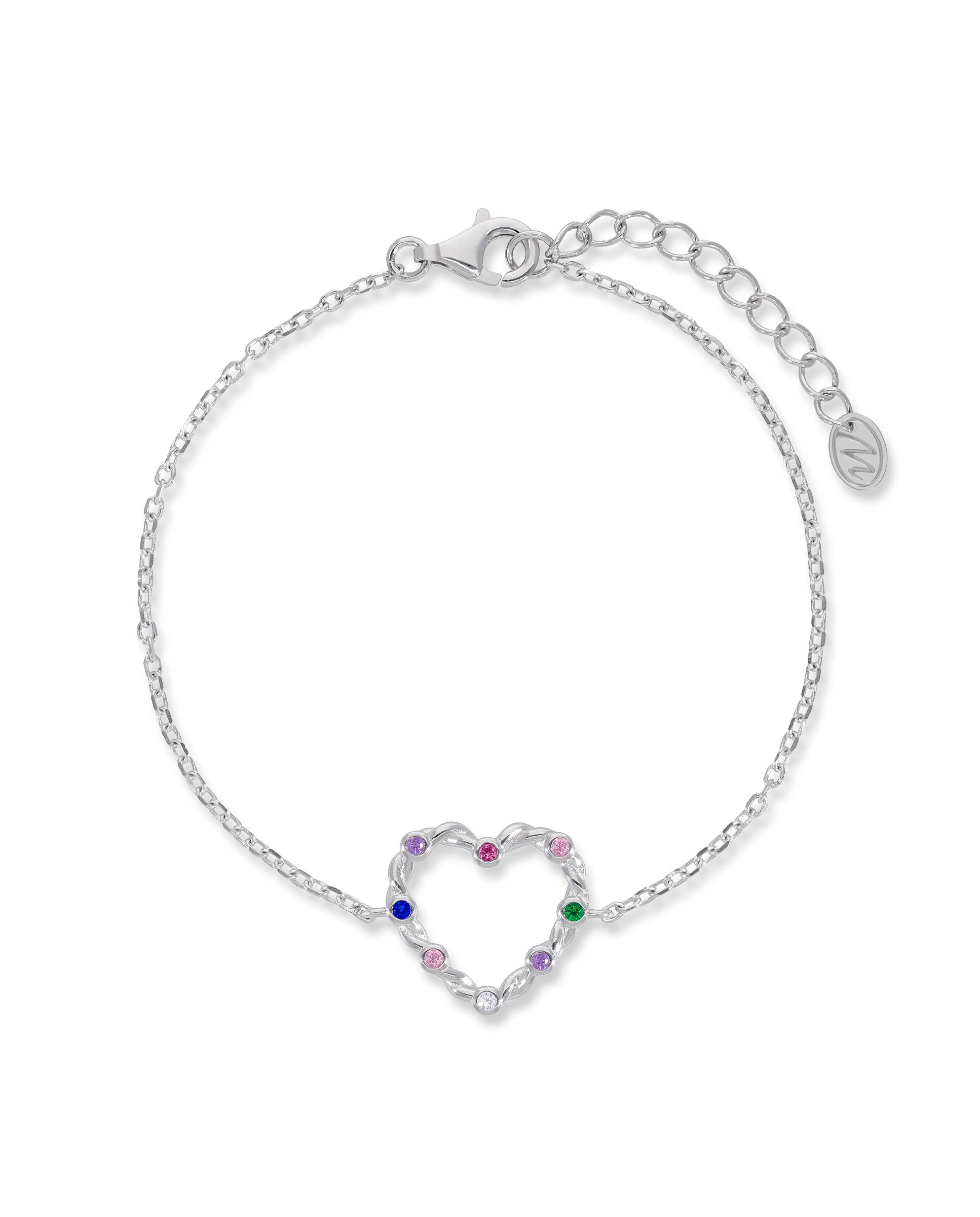 Imagen 0 de Pulsera de cadena d02603/al de plara rodiada Multicolor