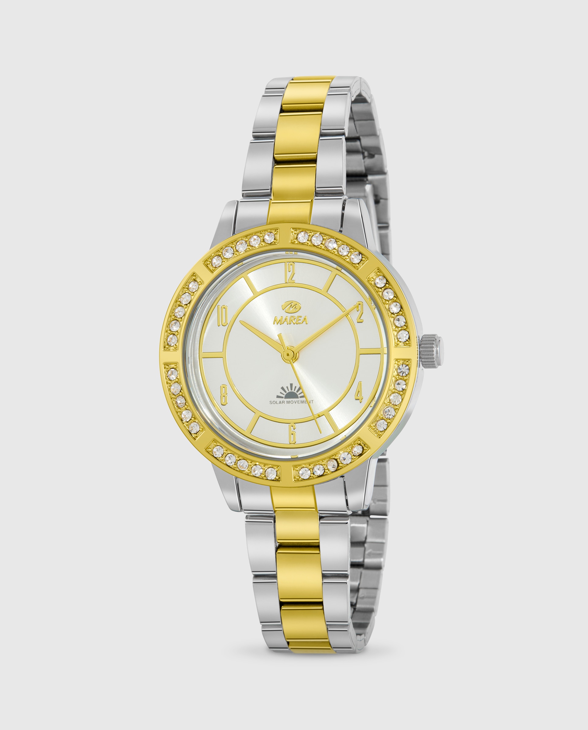 Reloj de mujer b41350/4 con correa de acero bicolor y esfera plateada - Marea - Dorado Dorado-1