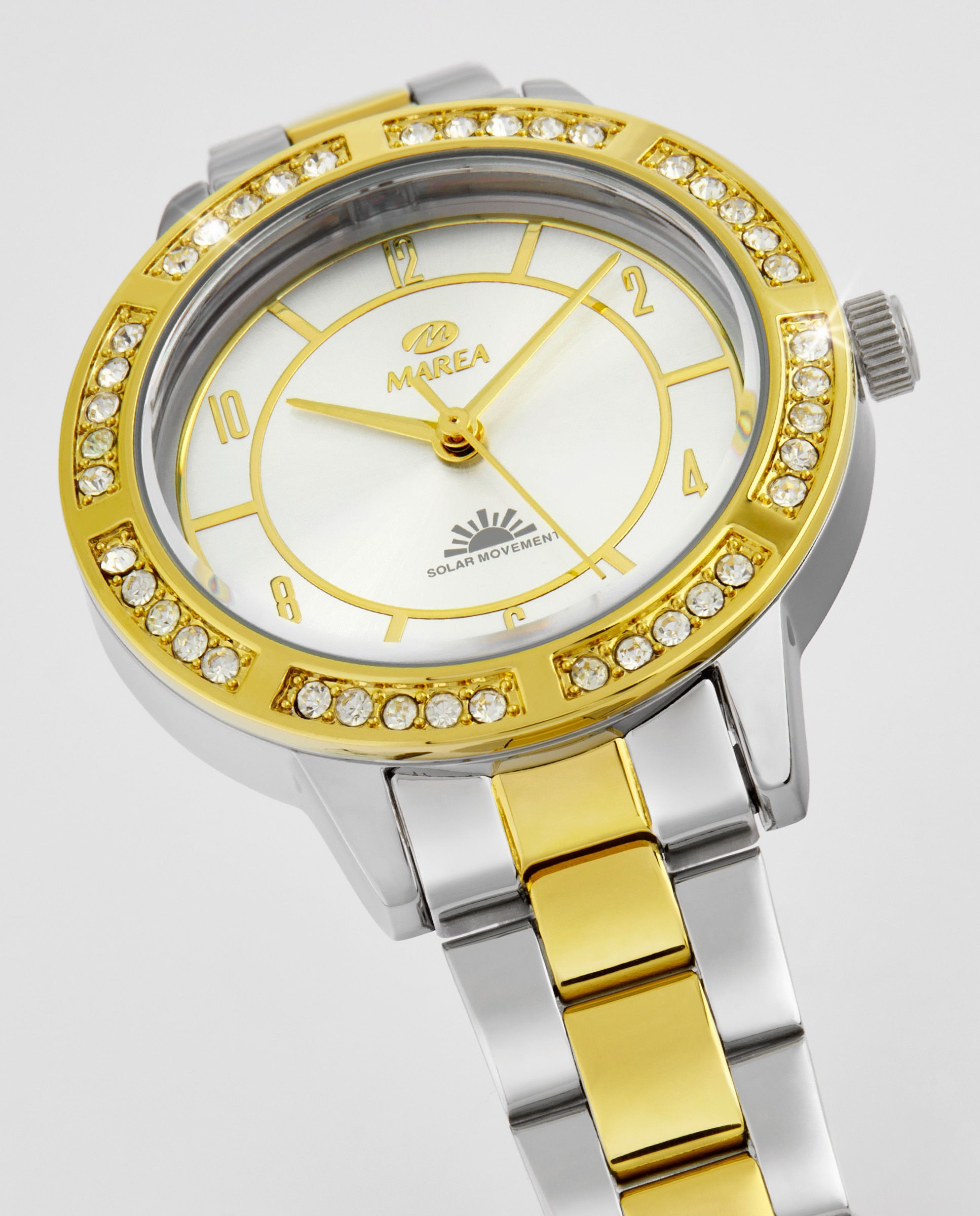 Reloj de mujer b41350/4 con correa de acero bicolor y esfera plateada - Marea - Dorado Dorado-3