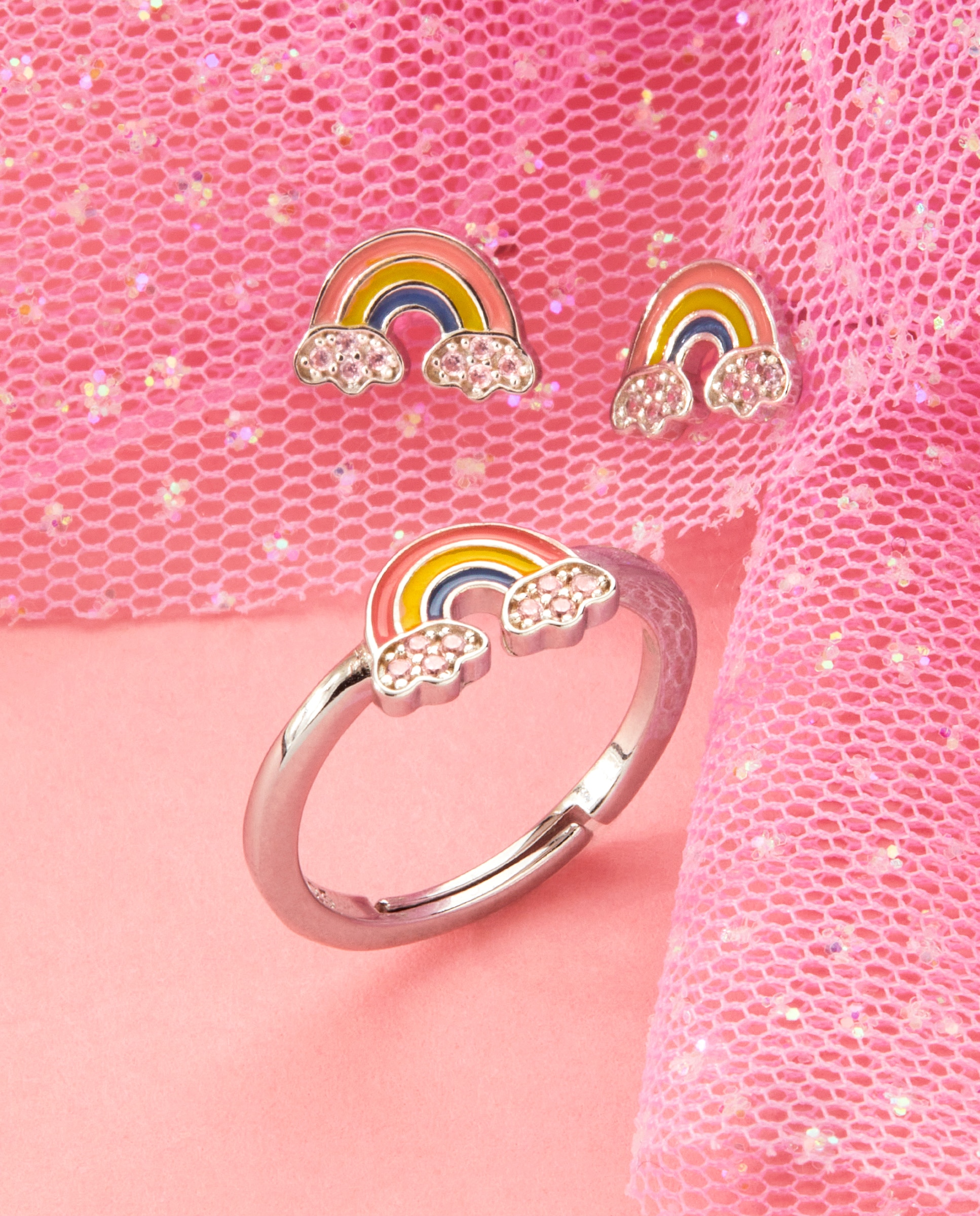 Anillo ajustable de niña d03006/ah10 de plata rodiada - Marea - Multicolor Multicolor-3