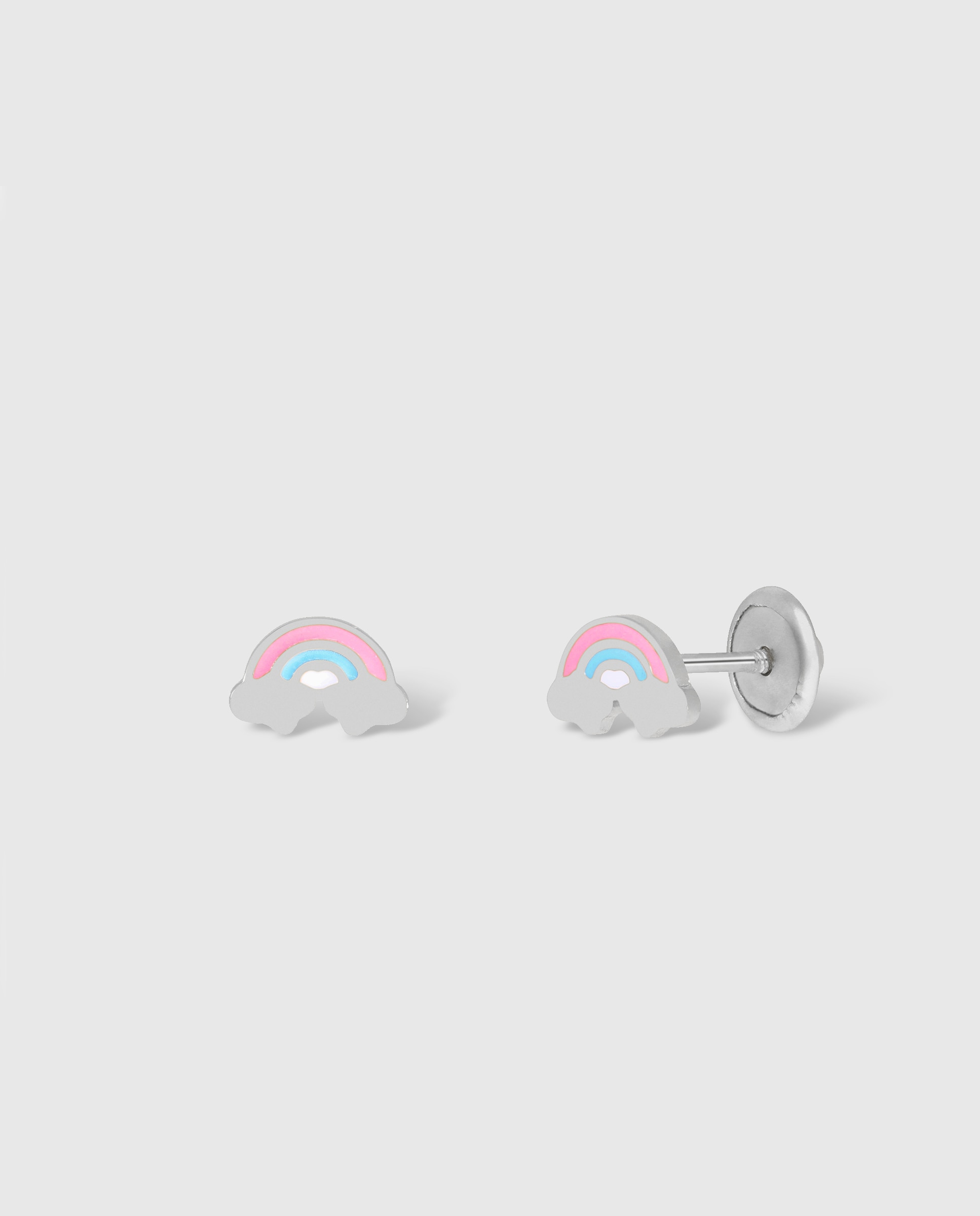 Imagen 0 de Pendientes de botón de niña d03401/ak de plata rodiada Multicolor