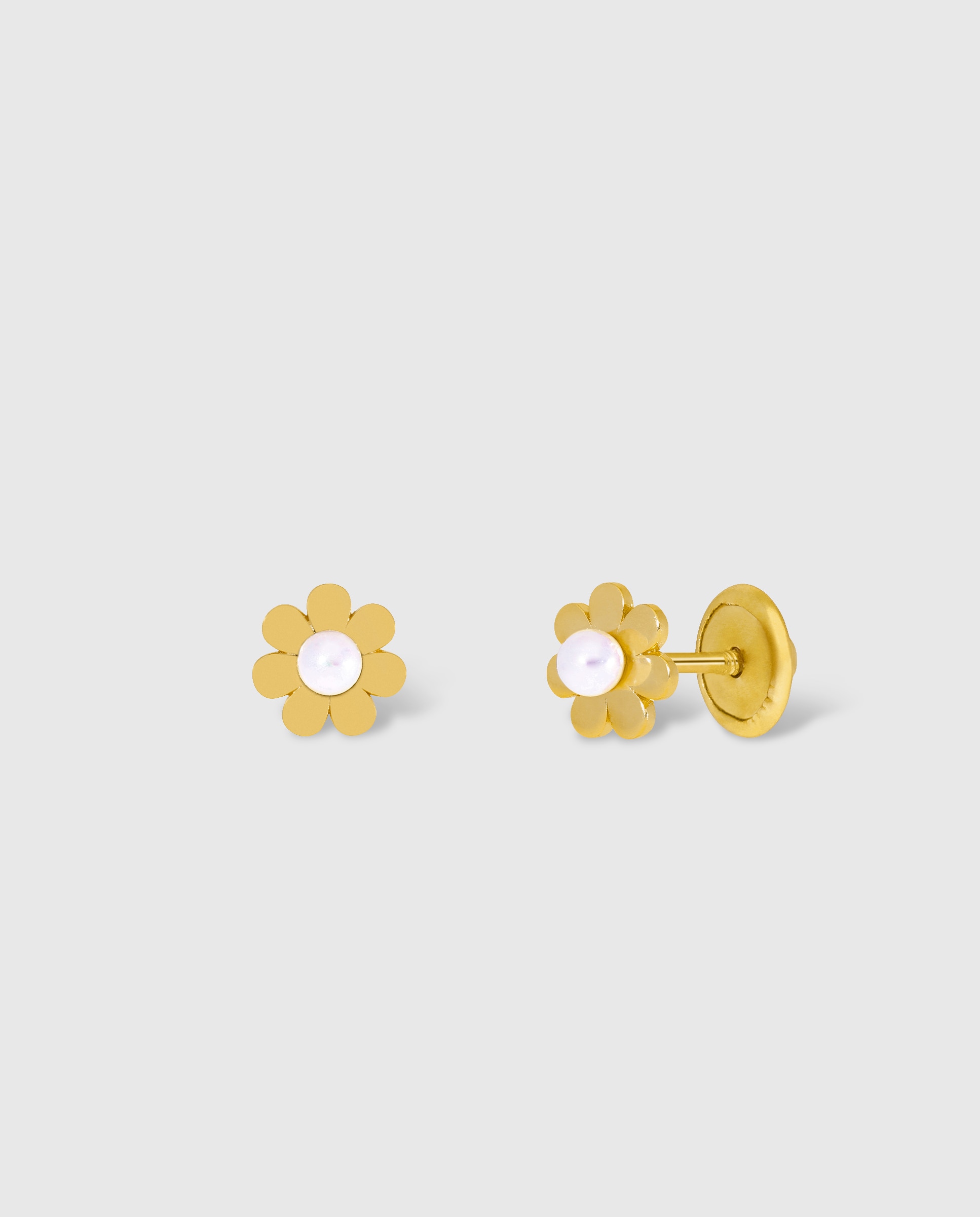 Imagen 0 de Pendientes de botón de niña d03401/aj de plata rodiada bañada en oro de 18k Dorado