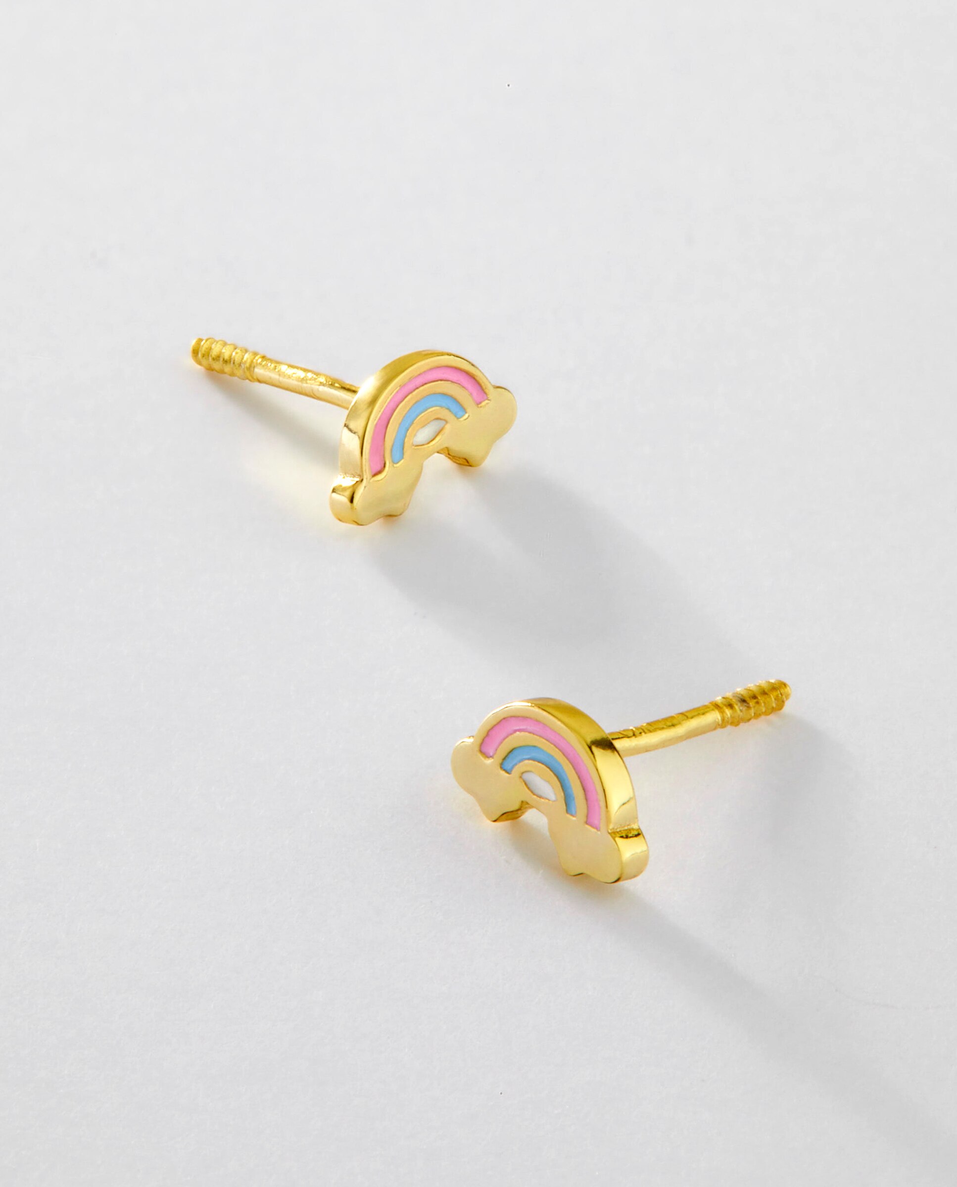 Pendientes de botón de niña d03401/al de plata rodiada bañada en oro de 18k - Marea - Multicolor Multicolor-3