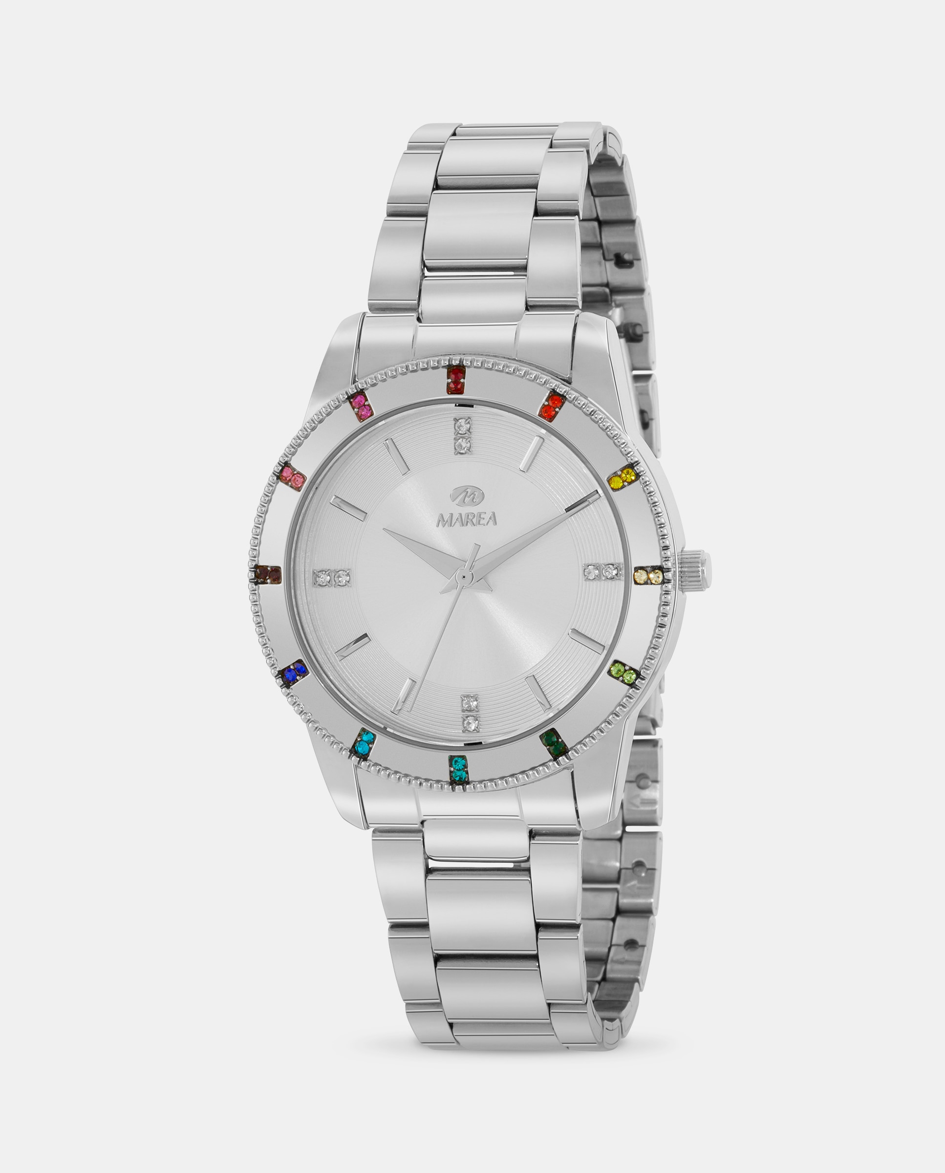 Imagen 0 de Reloj analógico de mujer b41371 1 correo de acero y esfera plateada Plateado