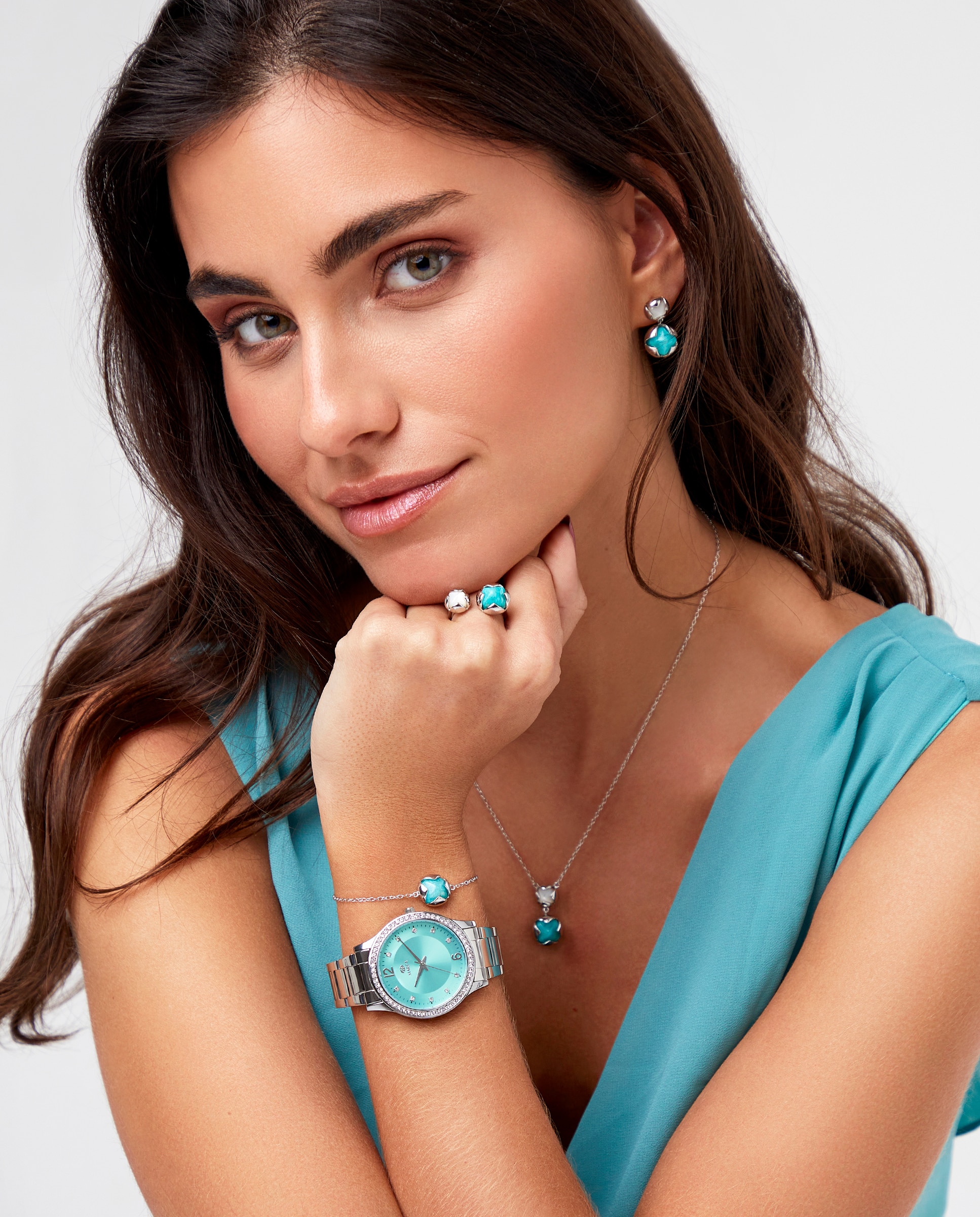 Reloj de mujer b41372/3 correa de acero y esfera verde claro - Marea - Plateado Plateado-2
