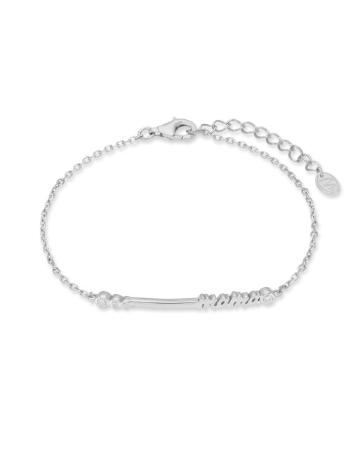 Imagen 0 de Pulsera mamá D02603/AQ de plata rodiada y circonita blanca
