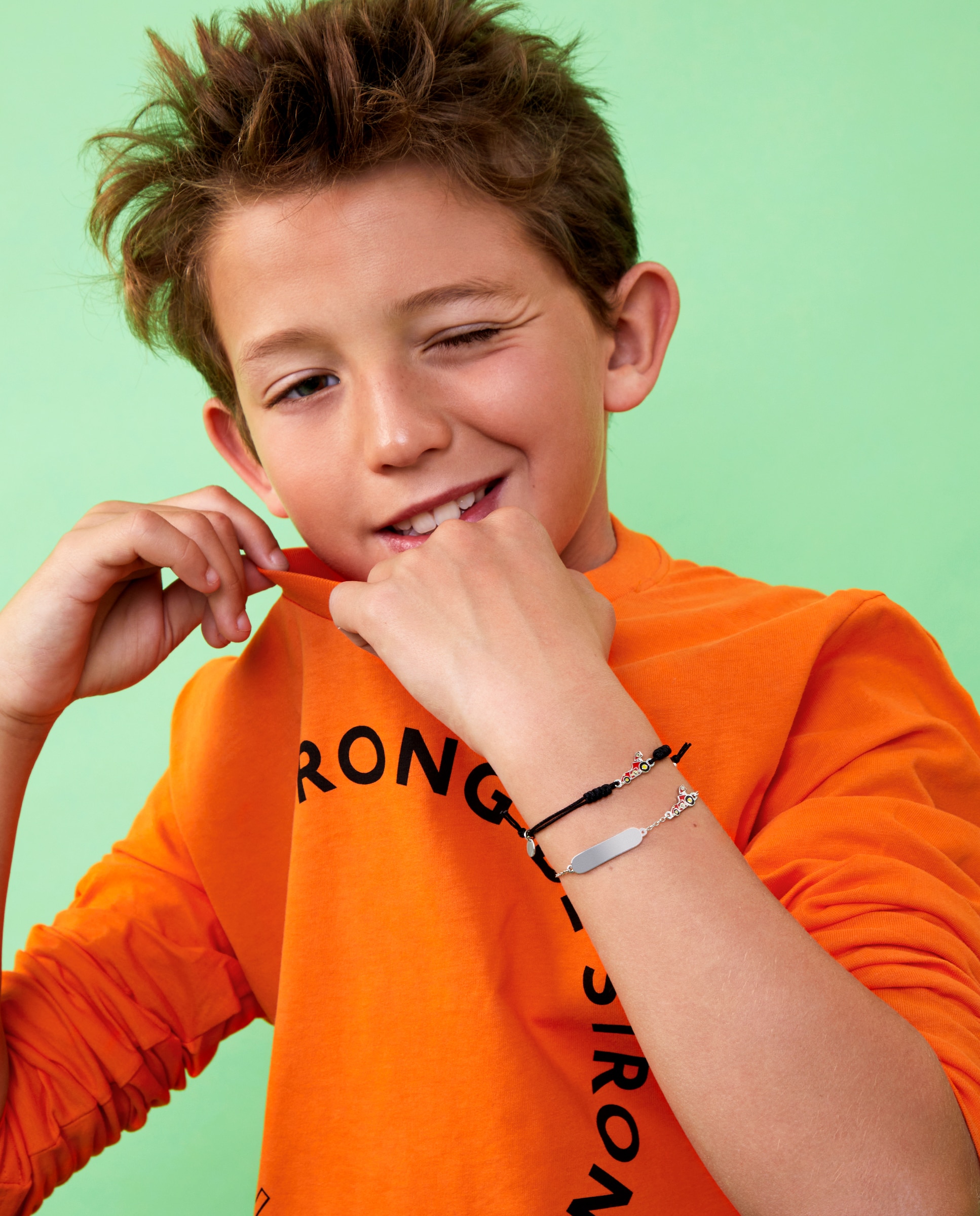 Pulsera de cordón de niño d03703/af de plata rodiada Negro / Rojo Marea Negro / Rojo-3