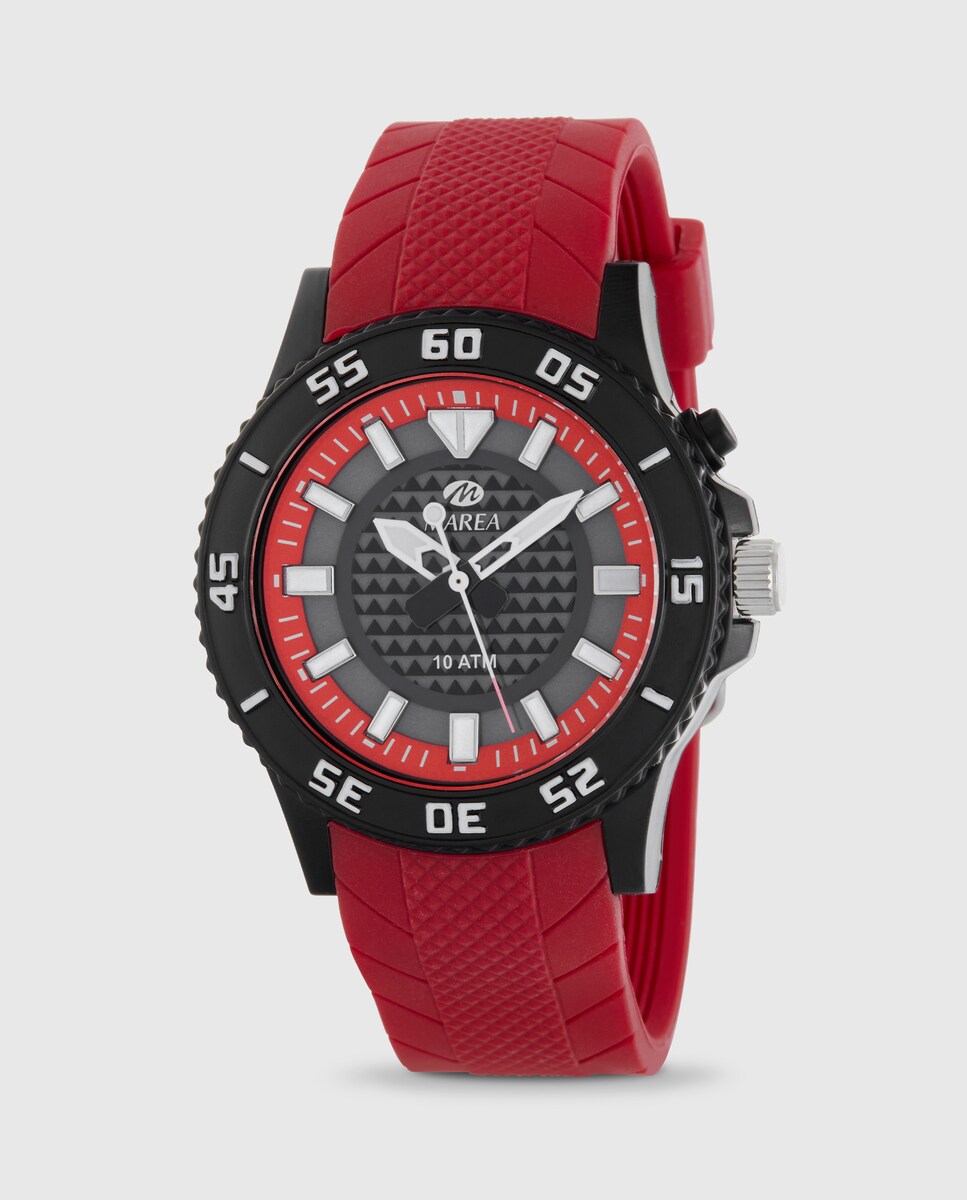 Reloj de hombre B35364/4 correa de caucho color rojo Rojo-1