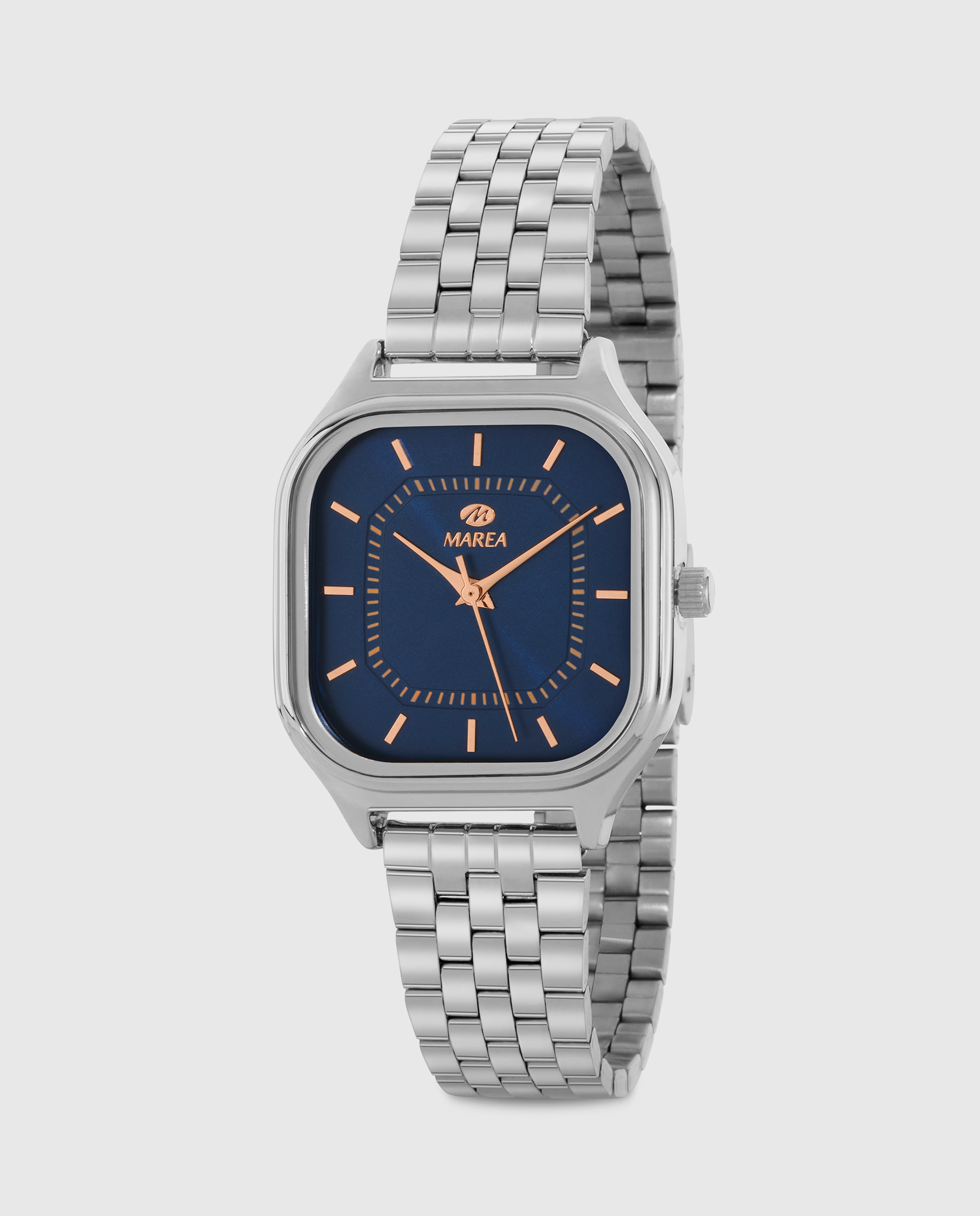 Reloj analógico de mujer b41381 4 correa de acero y esfera azul marino - Marea - Plateado Plateado-1
