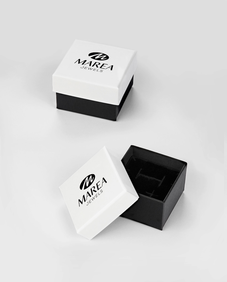 Pendientes aro C03001/AG de acero Esmalte azul con circonita colgante Plata-4
