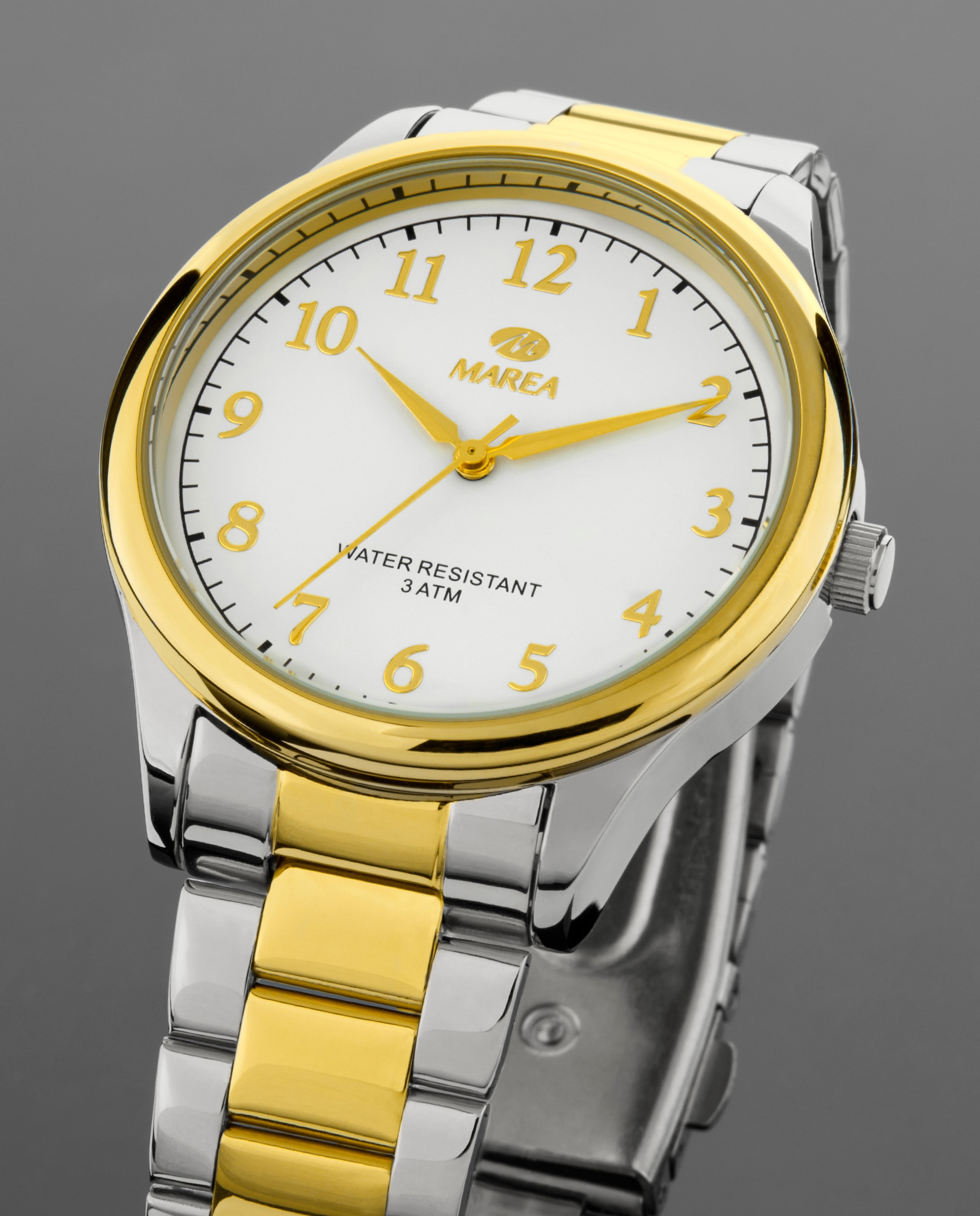 Reloj analógico de hombre b41389 2 correa de acero bicolor y esfera blanca - Marea - Dorado Dorado-3