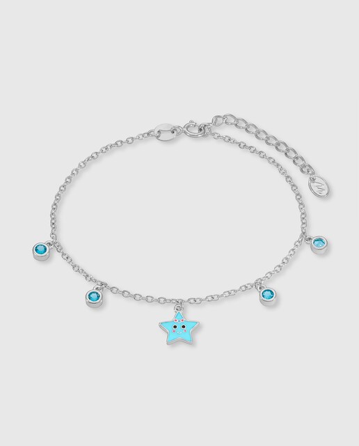 Imagen 0 de Pulsera de niña D03603/AR de plata rodiada y estrella turquesa con circonitas