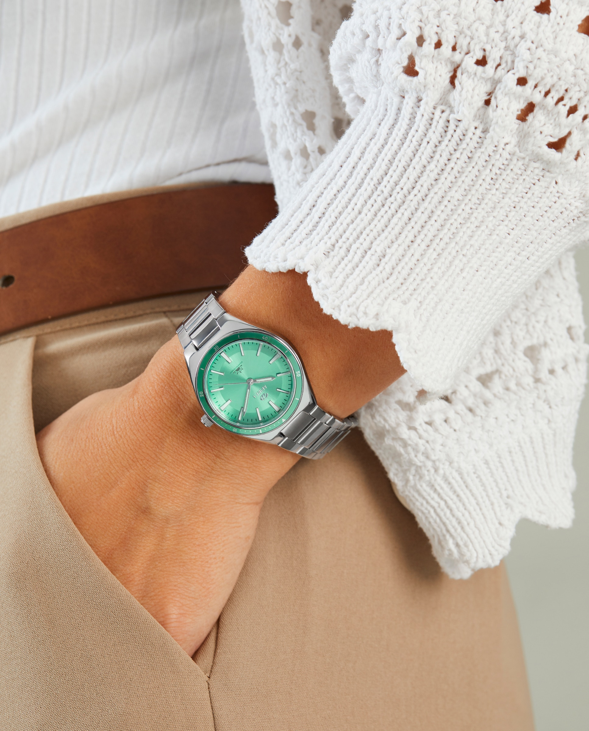 Reloj analógico de mujer b41383 2 solar con correa de acero y esfera - Marea - Turquesa Turquesa-2