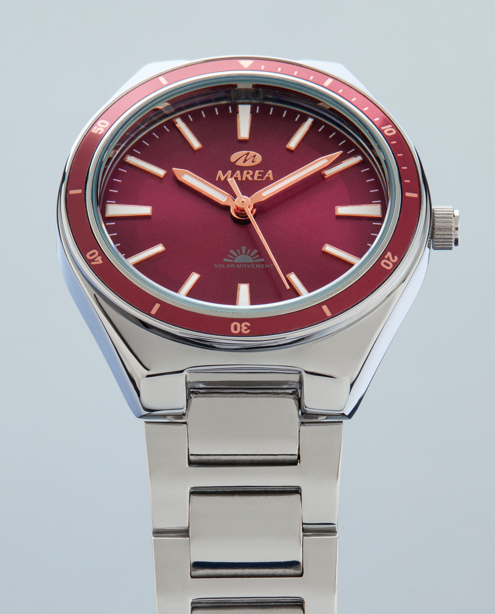 Reloj analógico de mujer b41383 3 solar con correa de acero y esfera - Marea - Burdeos Burdeos-3