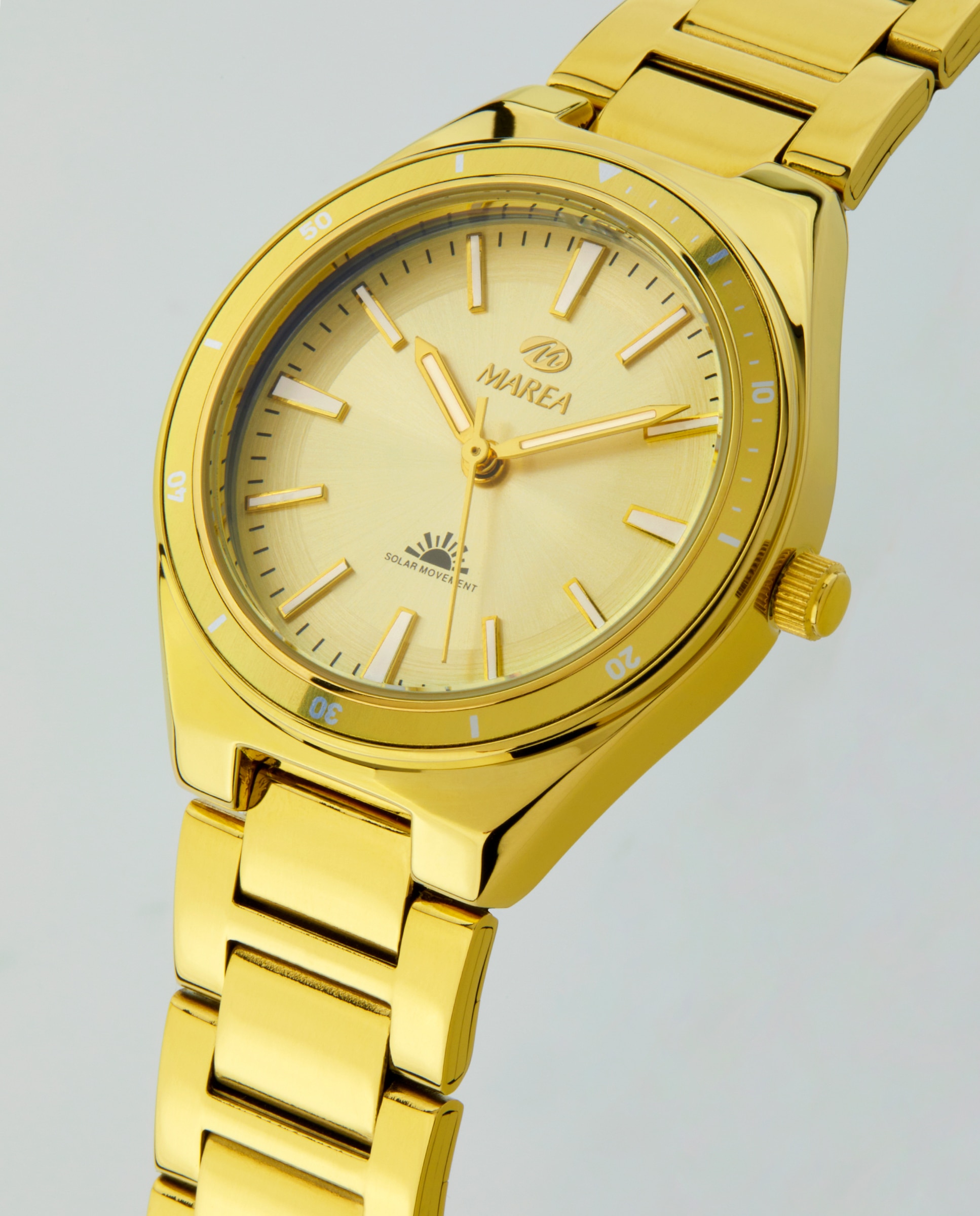 Reloj analógico de mujer b41383 5 solar con correa de acero chapado y esfera dorada - Marea - Dorado Dorado-3