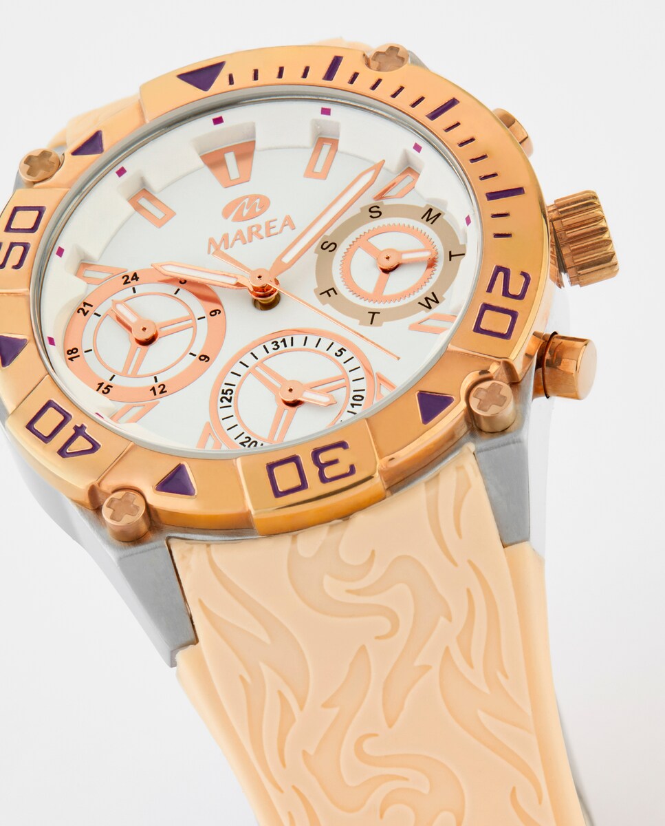 Reloj de mujer B35370/3 multifunción beige Marrón-3