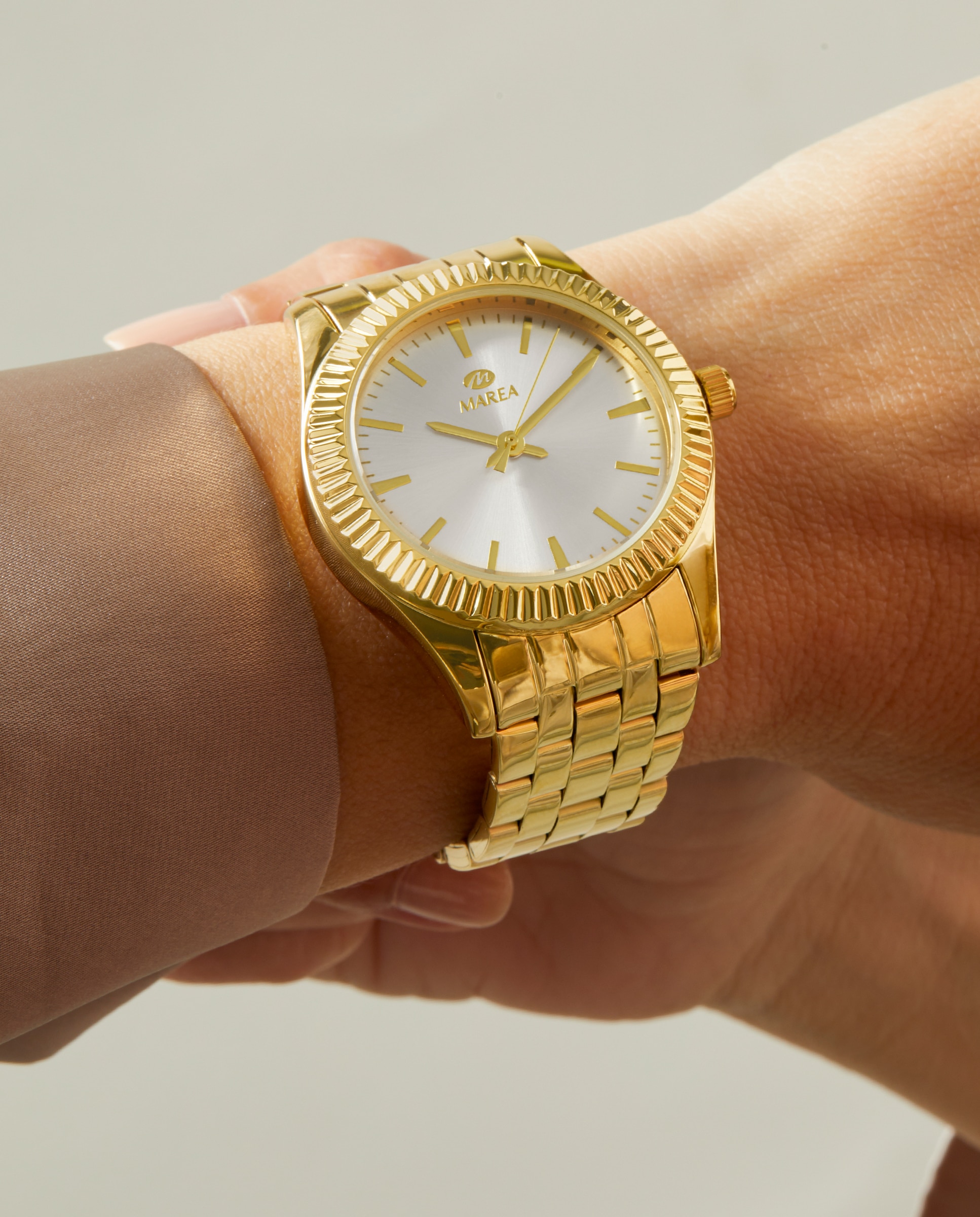 Reloj de mujer b21197/6 correa de acero dorado y esfera plateada - Marea - Dorado Dorado-2