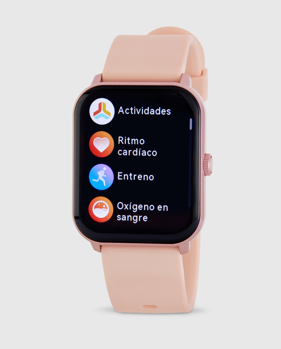 Reloj unisex smartwatch B59009/3 con correa rosa de silicona Rosa-1