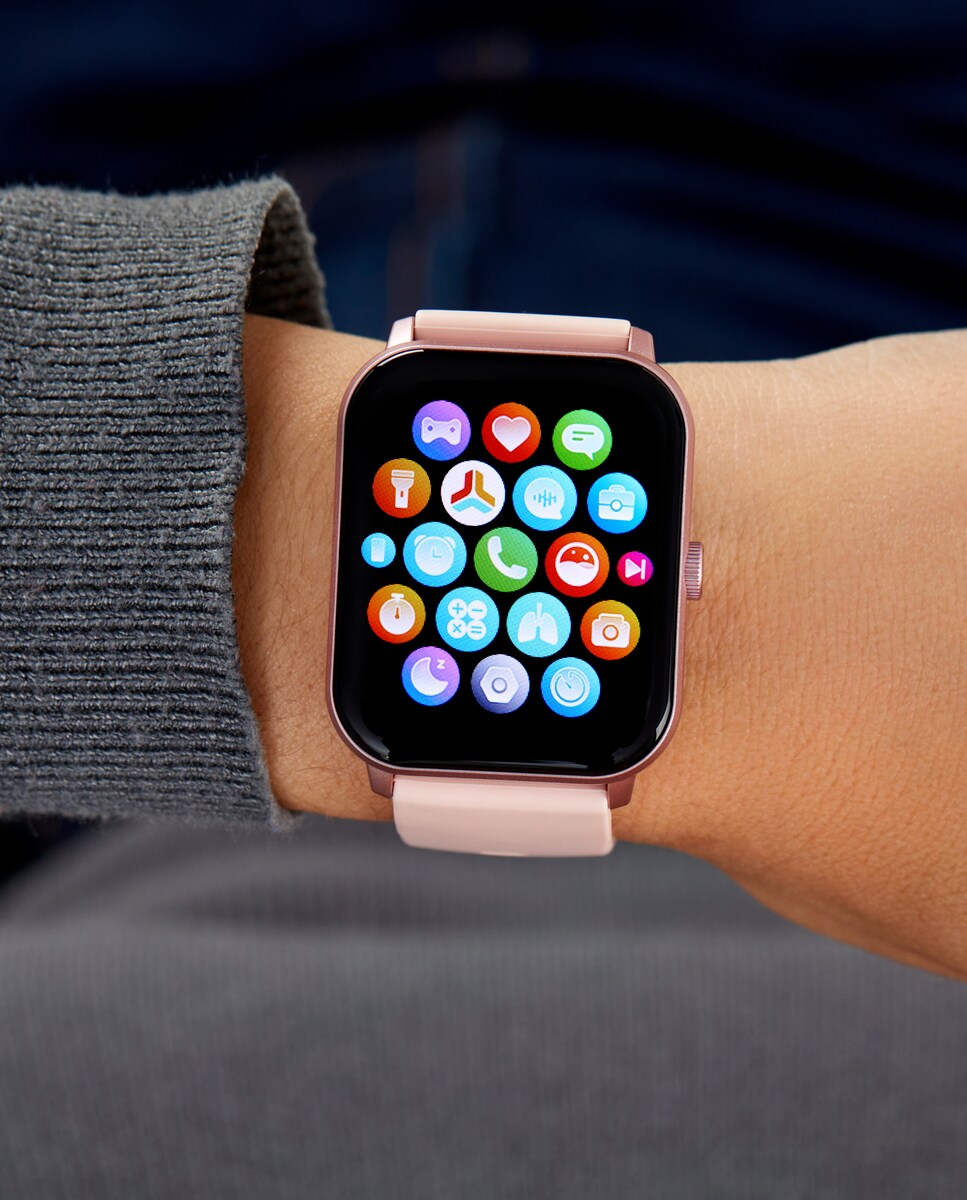 Reloj unisex smartwatch B59009/3 con correa rosa de silicona Rosa-2
