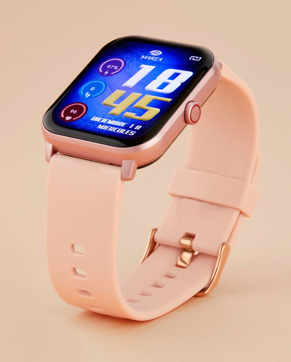 Reloj unisex smartwatch B59009/3 con correa rosa de silicona Rosa-3