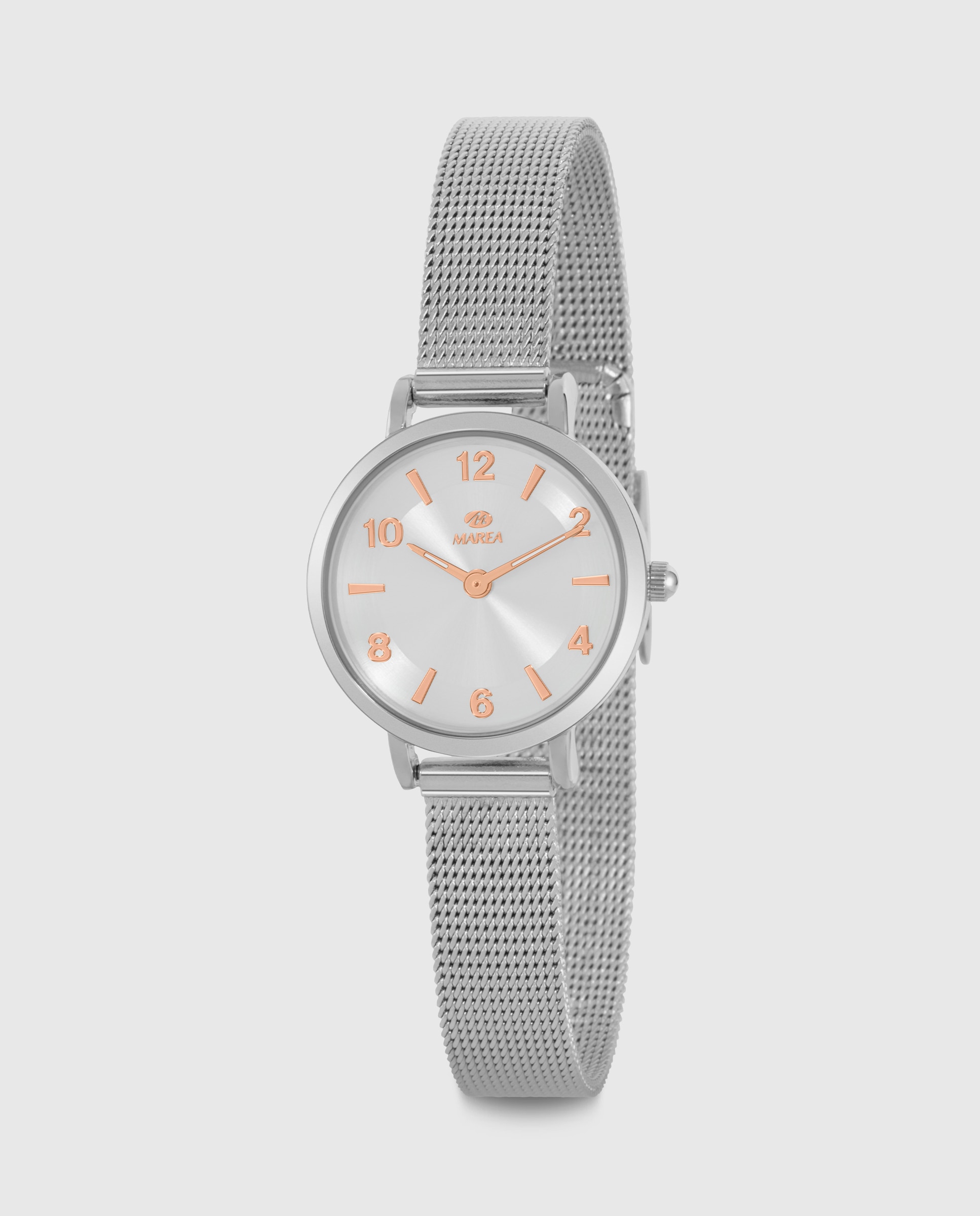 Imagen 0 de Reloj de mujer b41403/1 correa milanesa color plata y esfera plateada Plateado
