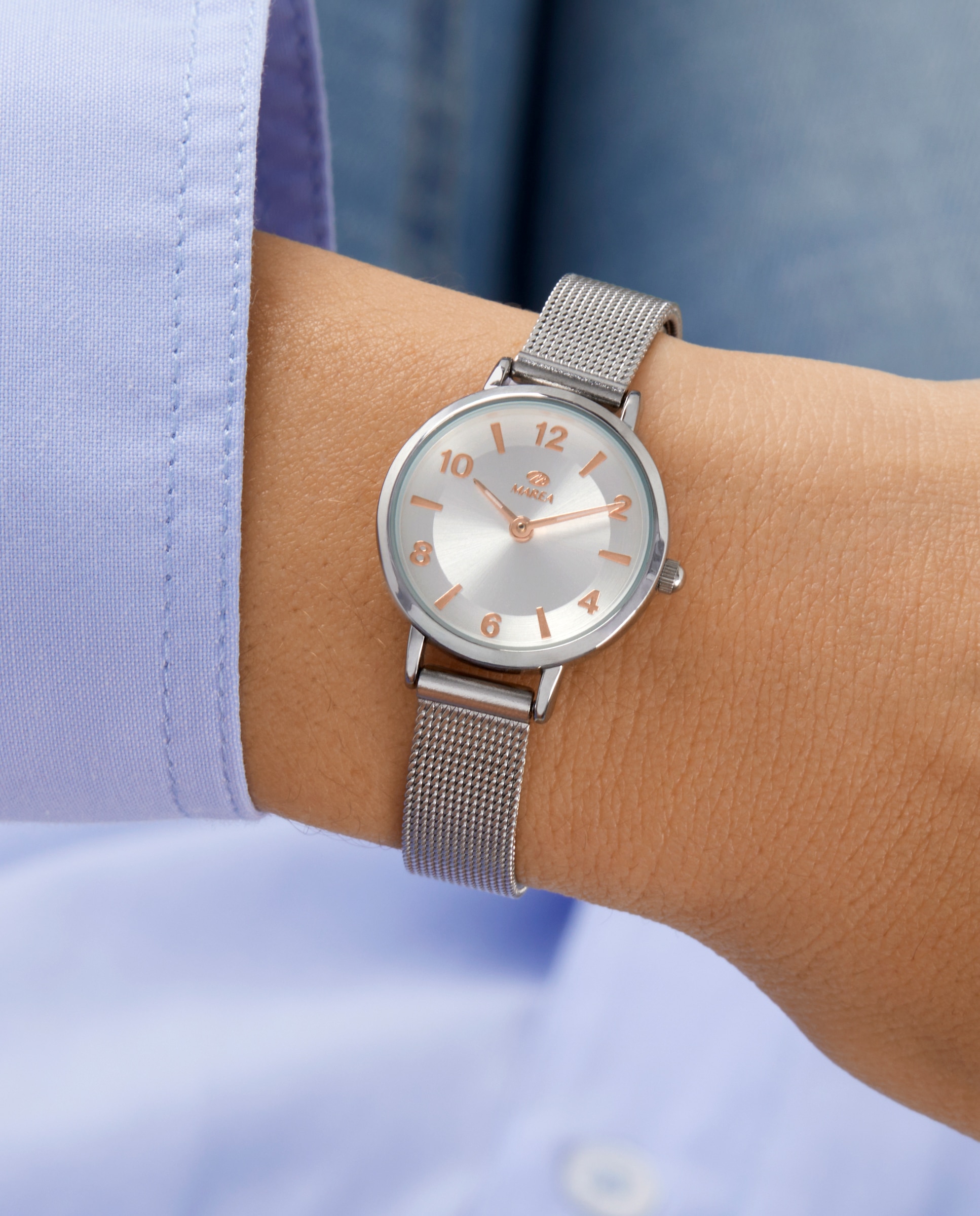 Reloj de mujer b41403/1 correa milanesa color plata y esfera plateada - Marea - Plateado Plateado-2