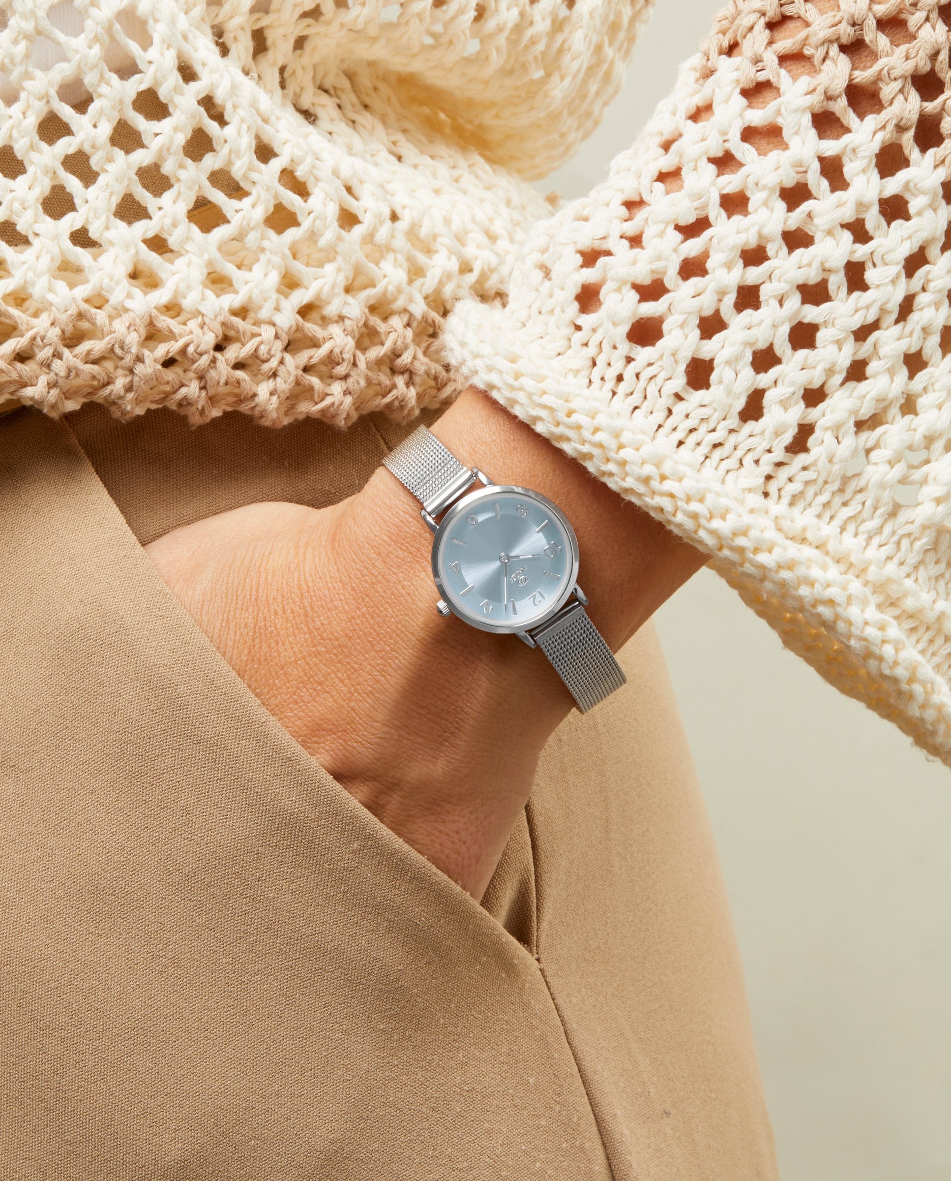 Reloj de mujer b41403/5 correa milanesa y esfera azul celeste - Marea - Plateado Plateado-2
