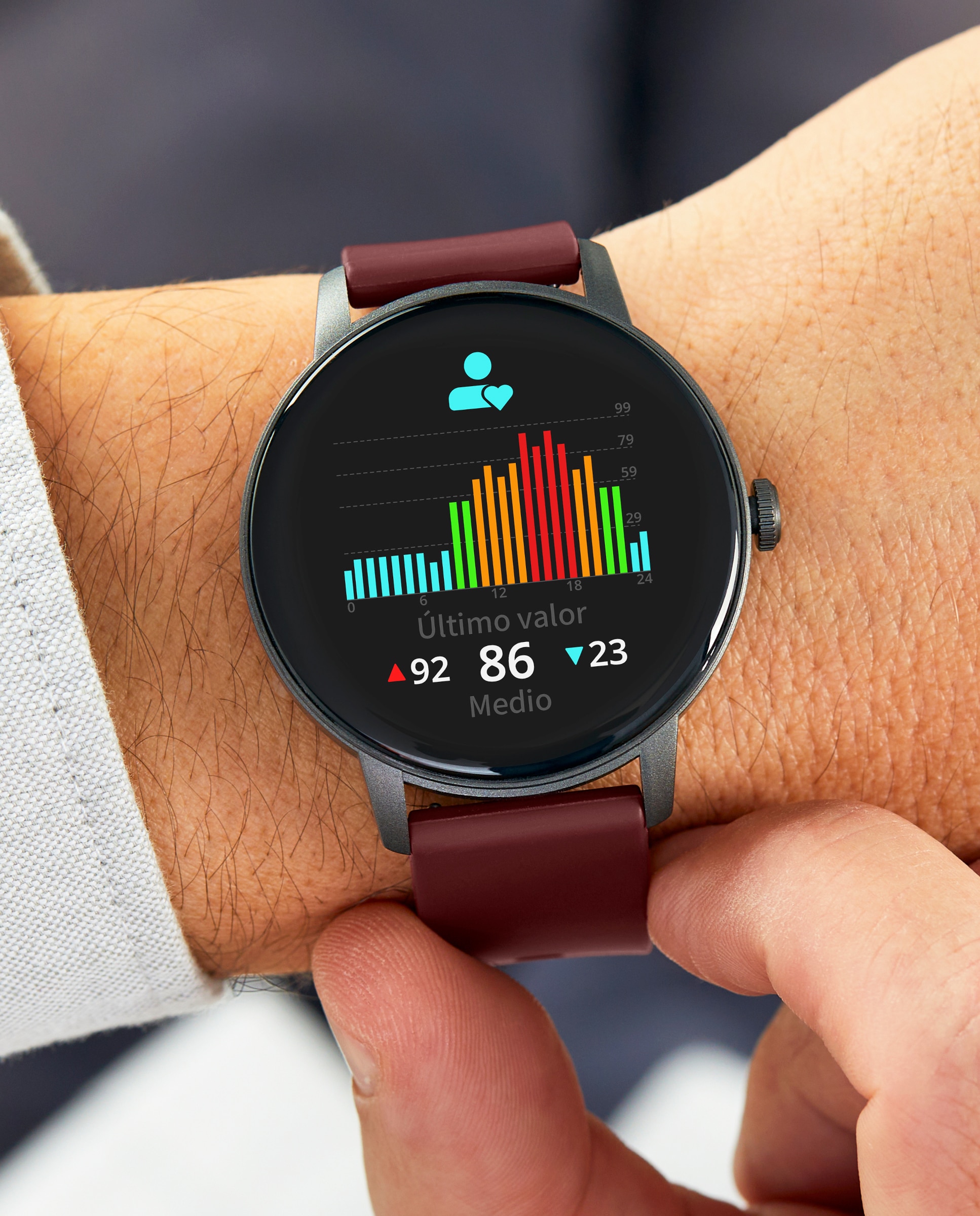 Smartwatch b63005/5 con correa de silicona rojo - Marea - Burdeos Burdeos-2
