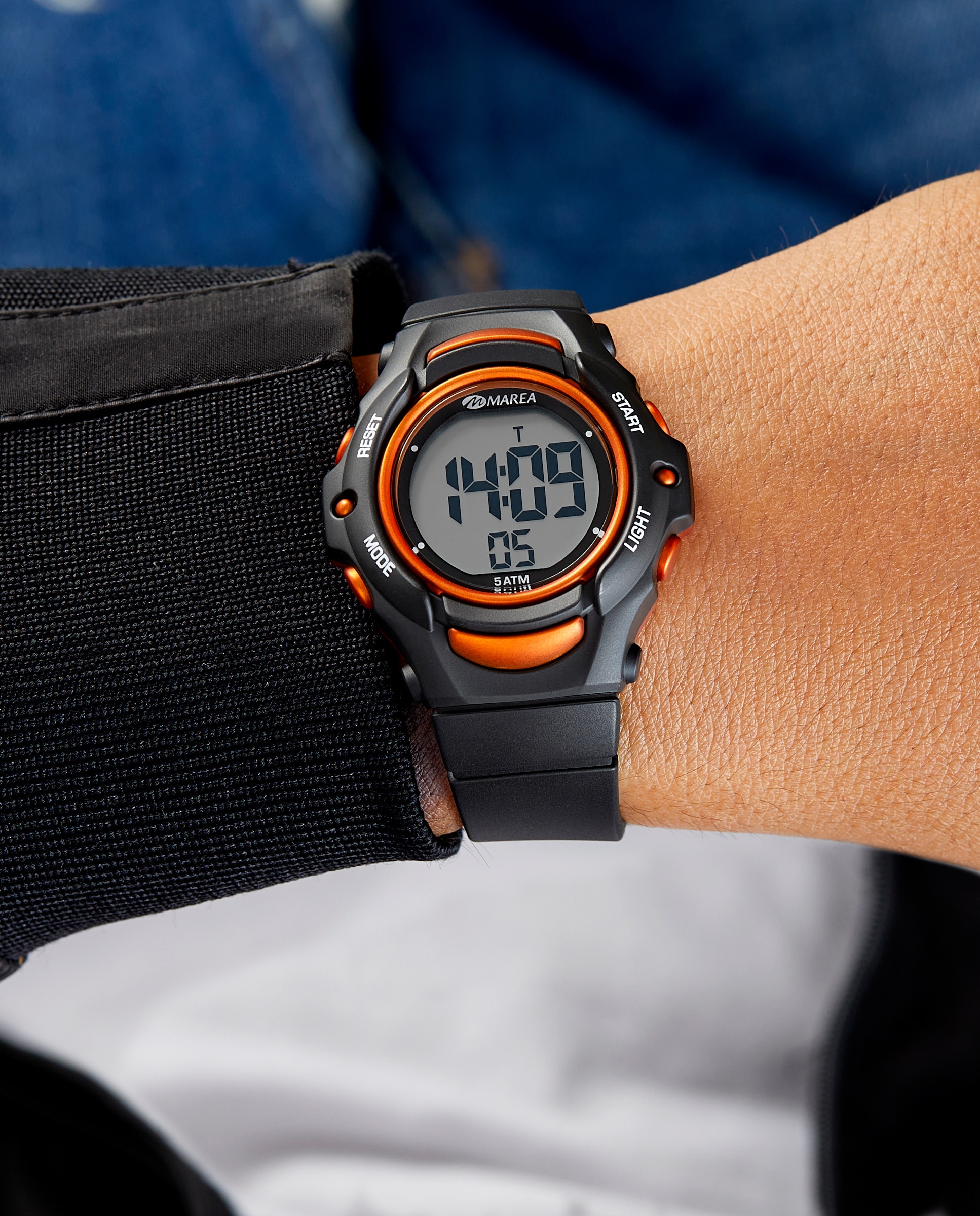Reloj infantil b40211 1 con correa de silicona negra - Marea - Negro / Naranja Negro / Naranja-2