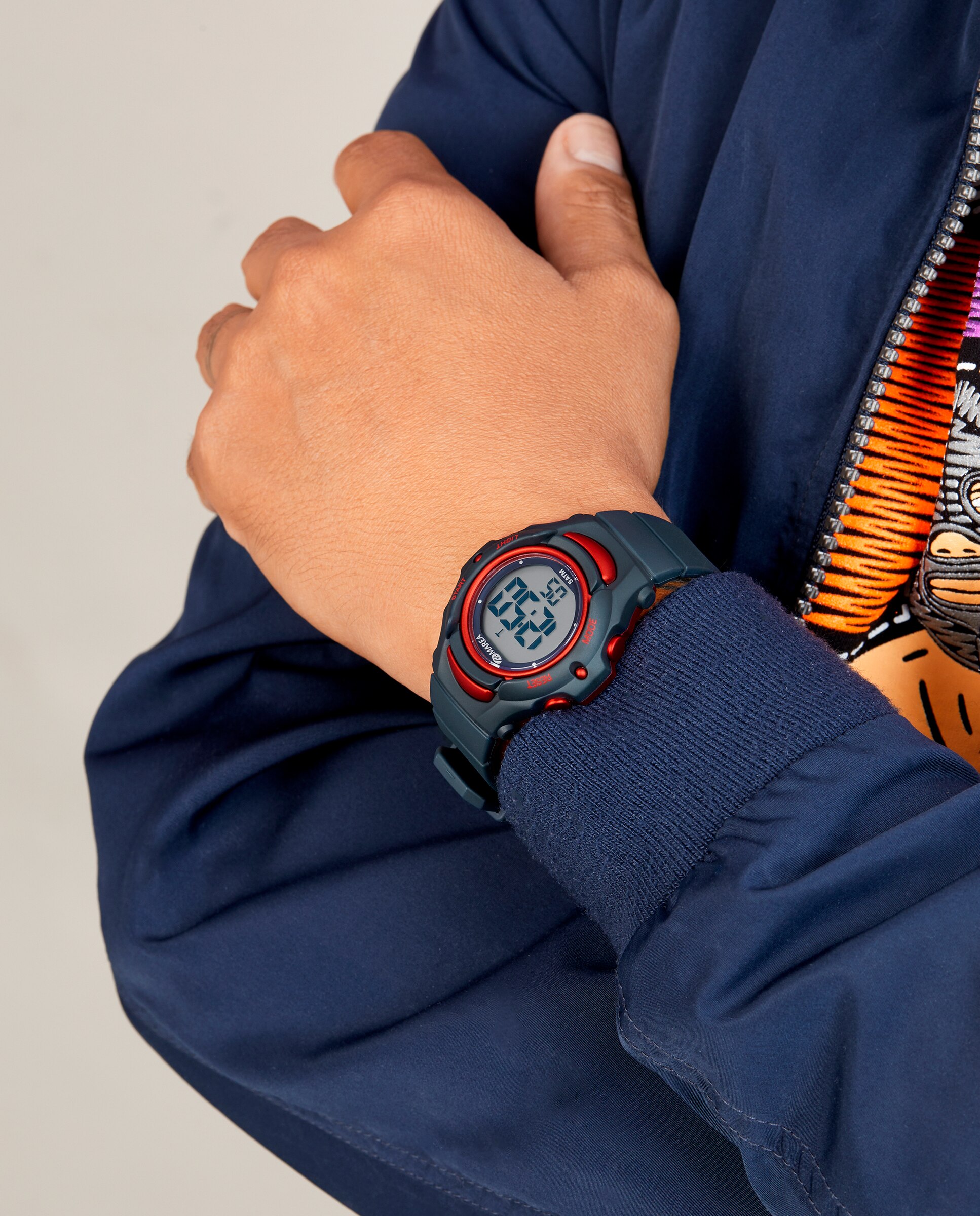 Reloj infantil b40211 2 con correa de silicona negra Negro / Rojo Marea Negro / Rojo-2