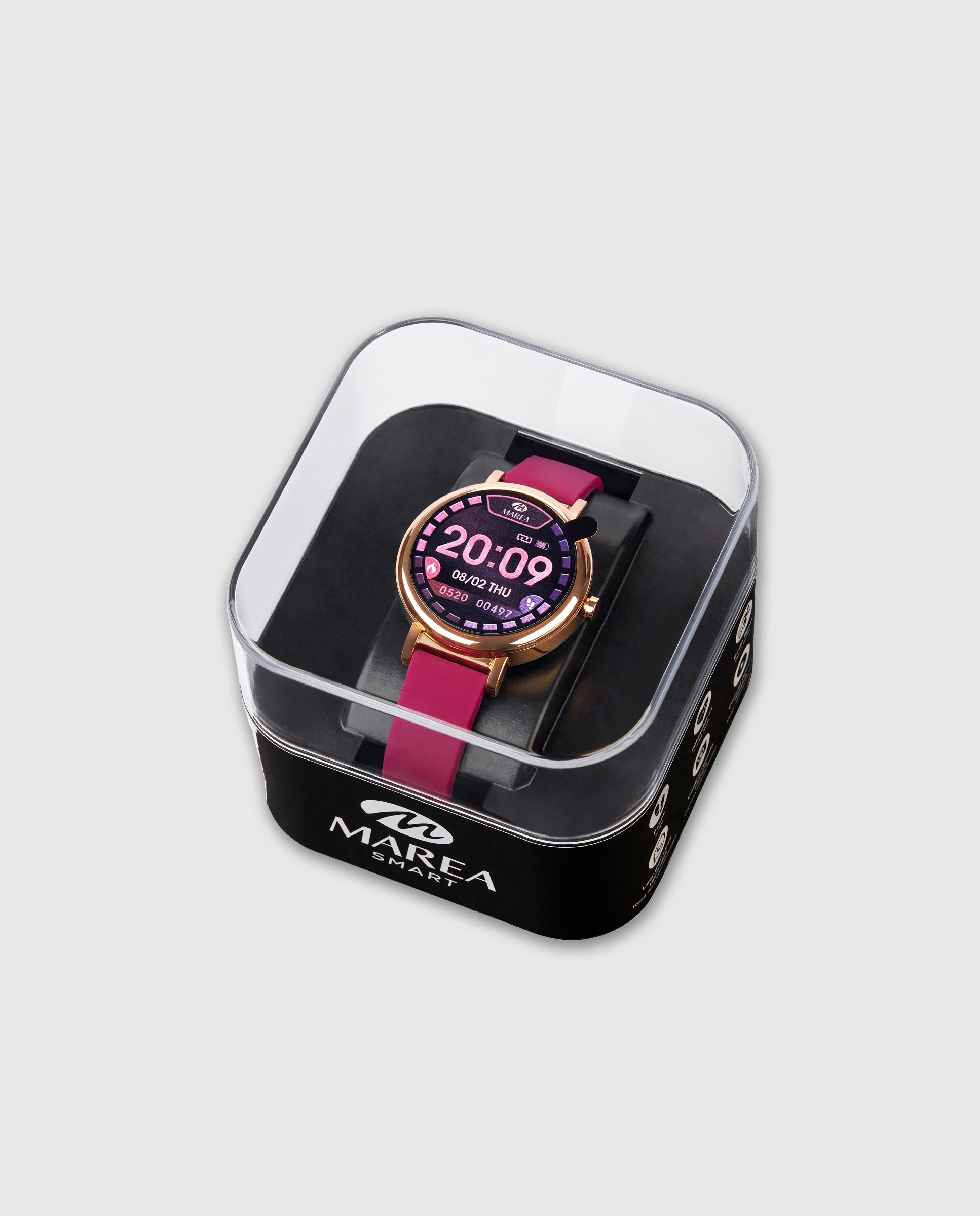 Smartwatch de mujer b61002/16 con correa de silicona - Marea - Burdeos Burdeos-4