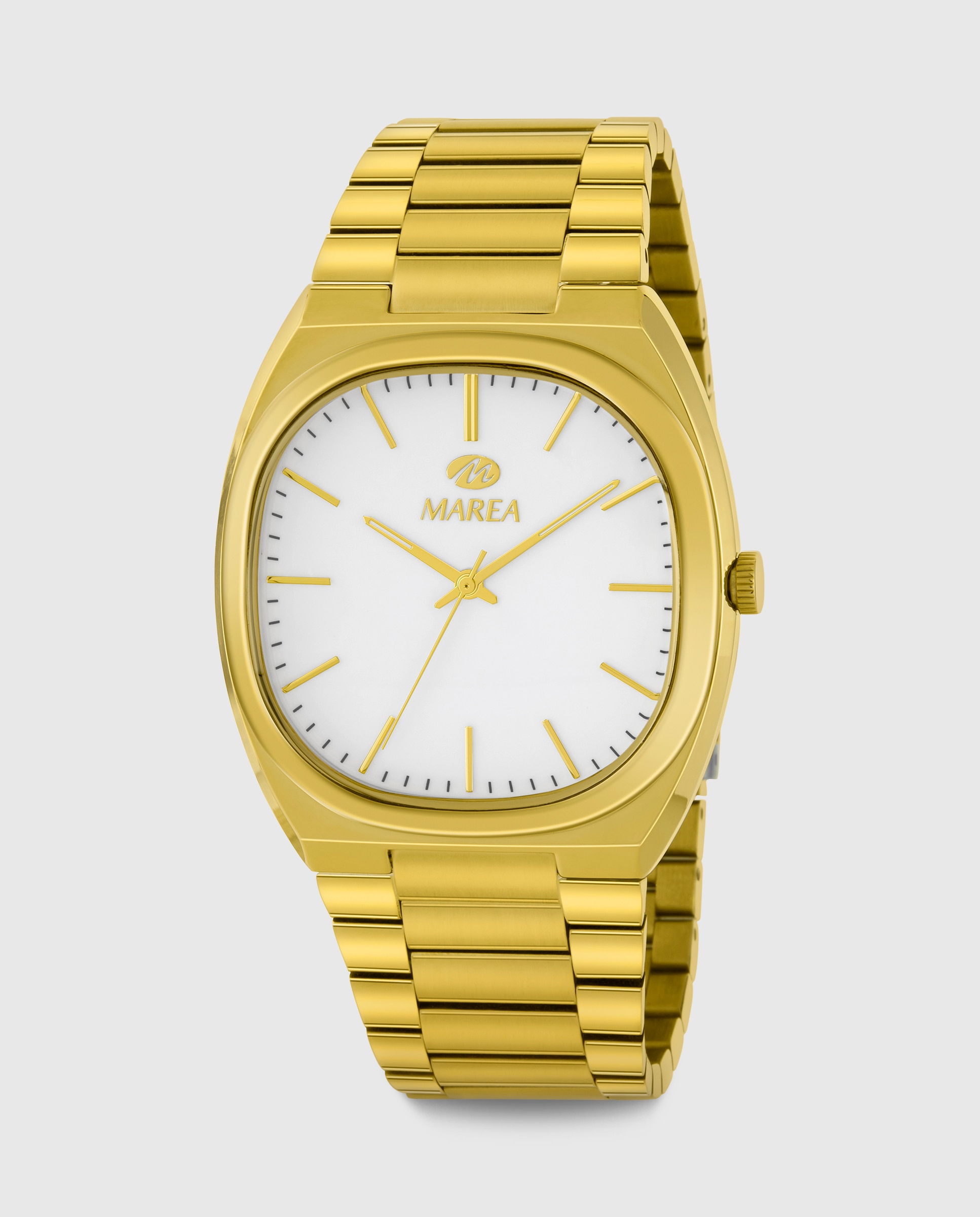 Imagen 1 de Reloj de hombre b54287/4 con correa de acero chapado y esfera blanca - Marea - Dorado Dorado