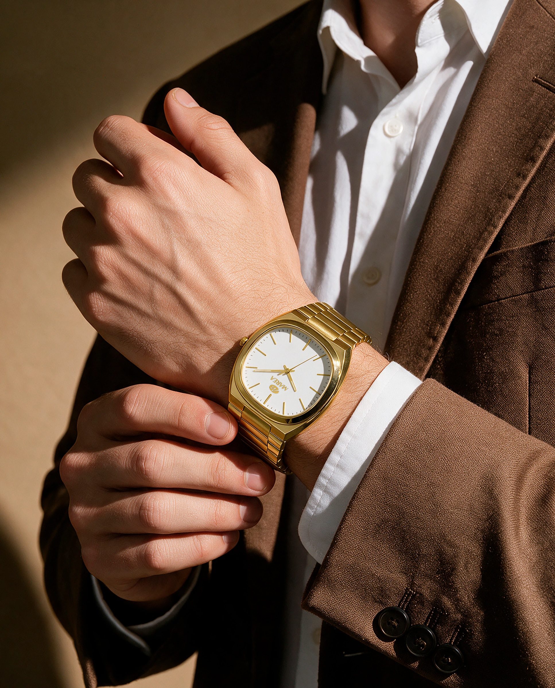 Imagen 2 de Reloj de hombre b54287/4 con correa de acero chapado y esfera blanca - Marea - Dorado Dorado