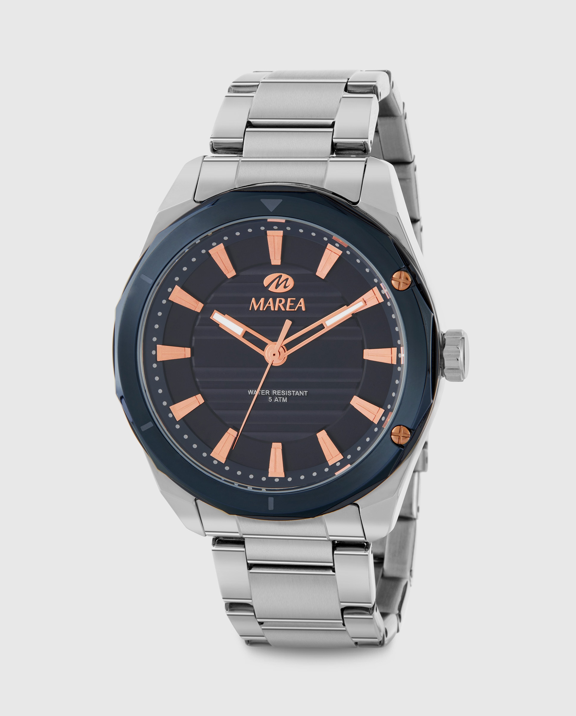 Imagen 0 de Reloj de hombre b54298/3 correa de acero y esfera y bisel azul oscuro Dorado