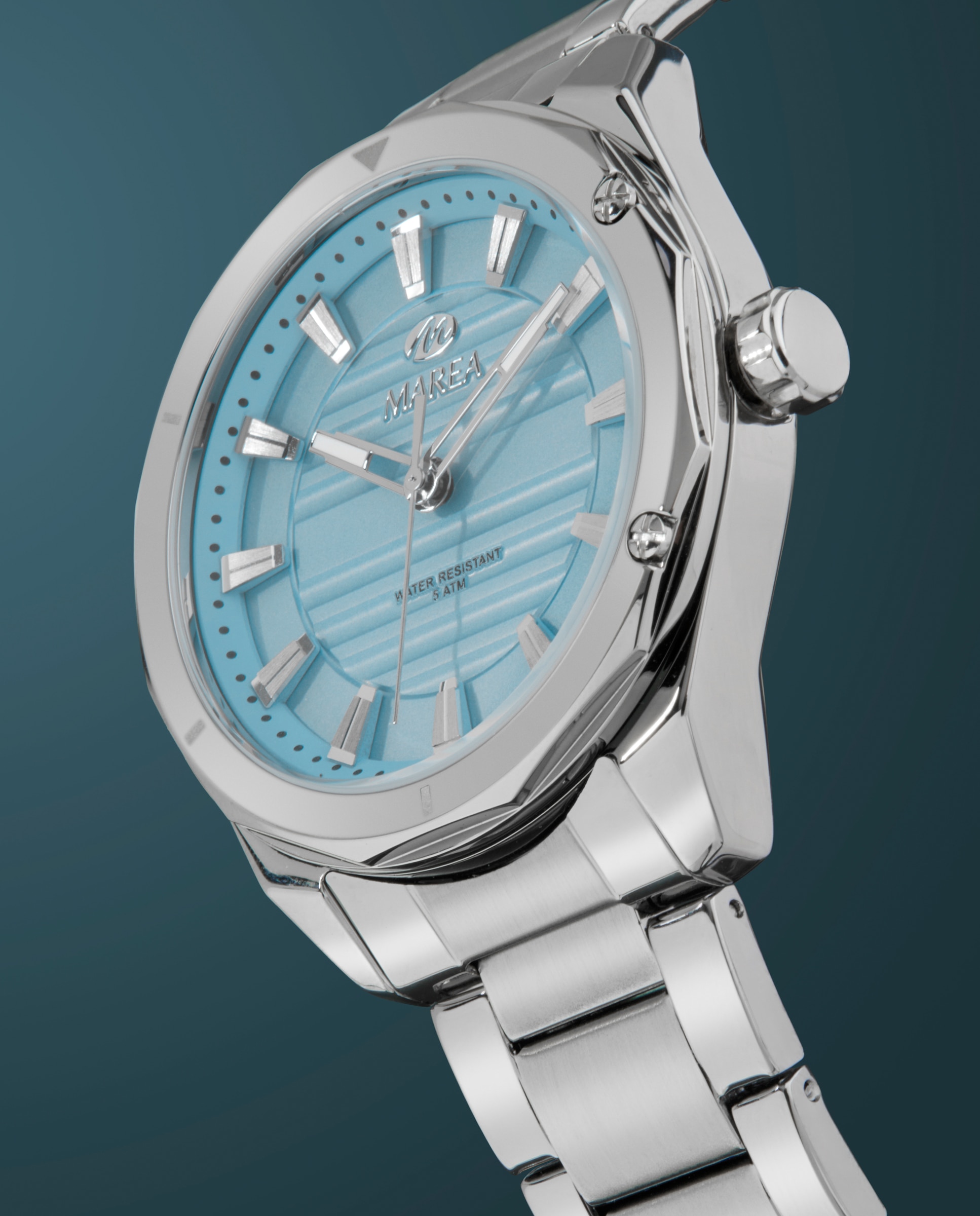 Reloj de hombre b54298/1 correa de acero y esfera azul celeste - Marea - Dorado Dorado-3