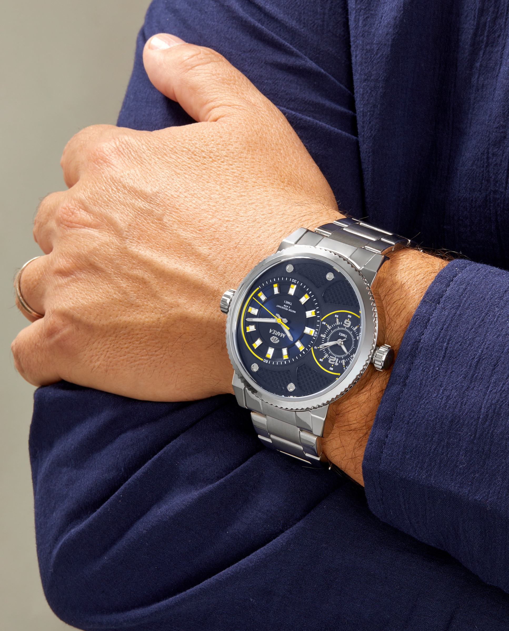 Reloj de hombre b54300/1 correa de acero y esfera azul marino - Marea - Plateado Plateado-2