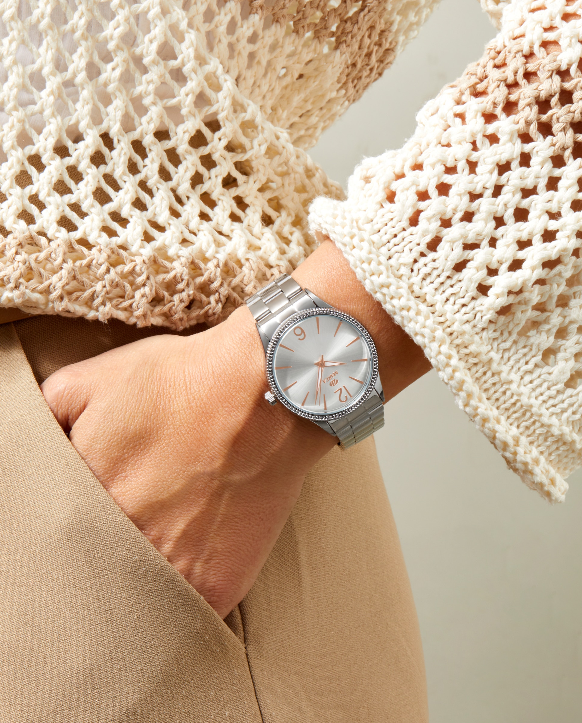 Imagen 2 de Reloj de mujer b41413/1 correa de acero y esfera blanca - Marea - Plateado Plateado