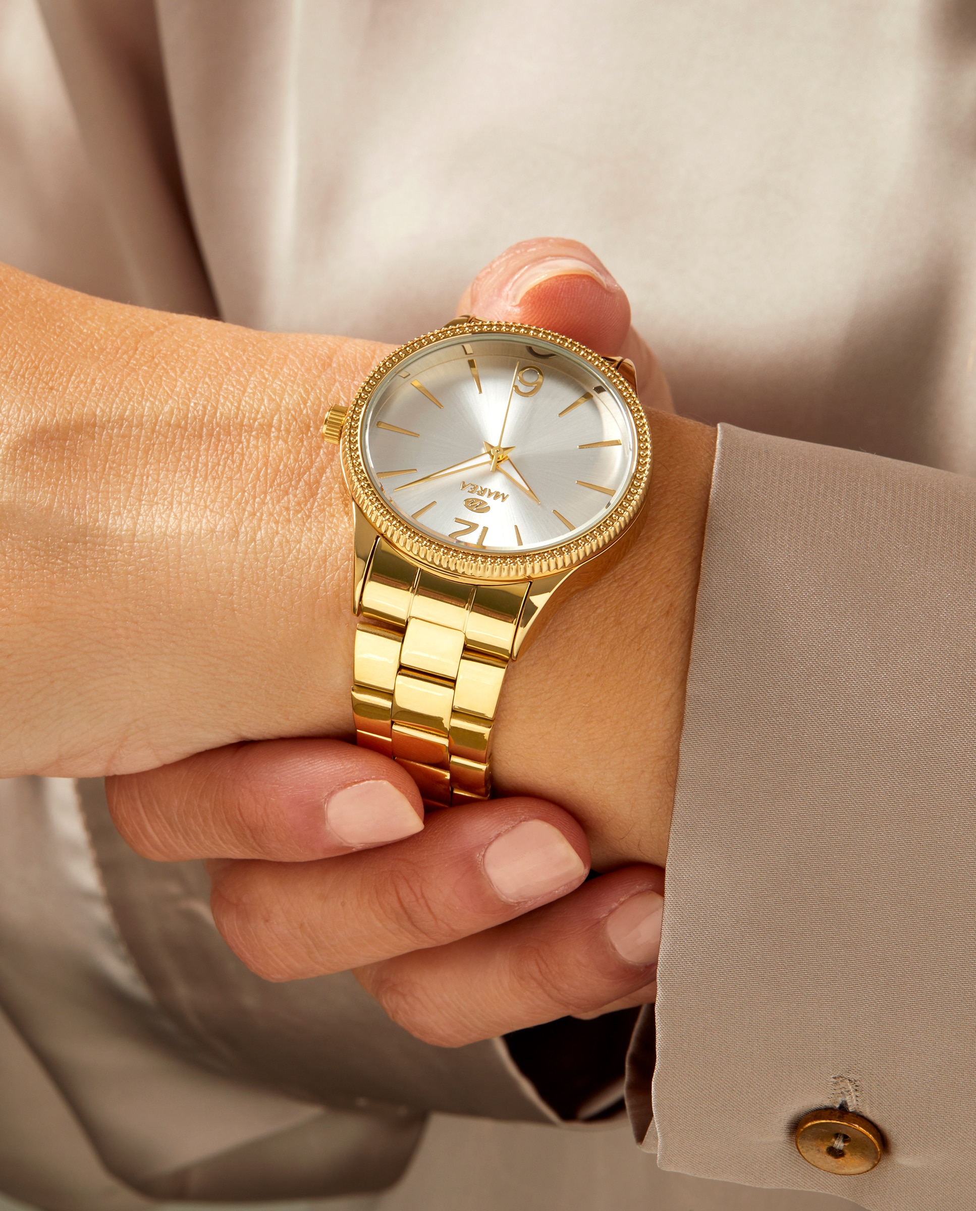 Reloj de mujer b41413/7 correa de acero dorado y esfera blanca - Marea - Dorado Dorado-2