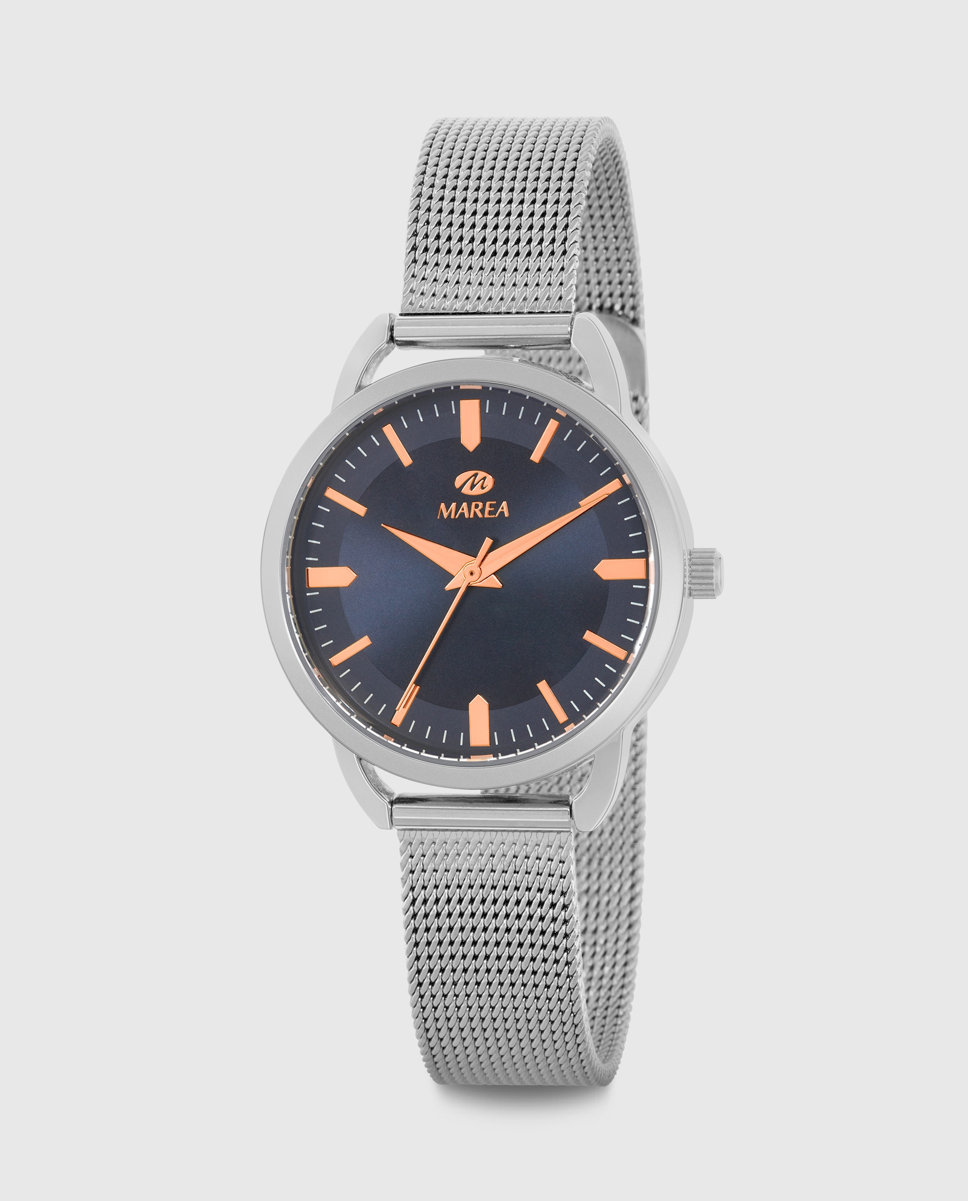 Imagen 1 de Reloj de mujer b41414/3 correa milanesa y esfera azul marino Plateado