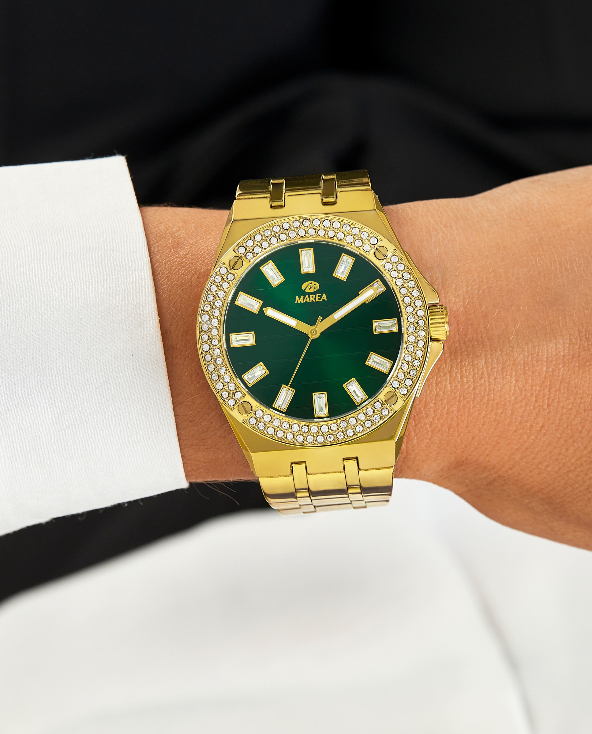 Reloj de hombre b41422/5 correa de acero y esfera verde - Marea - Dorado Dorado-2