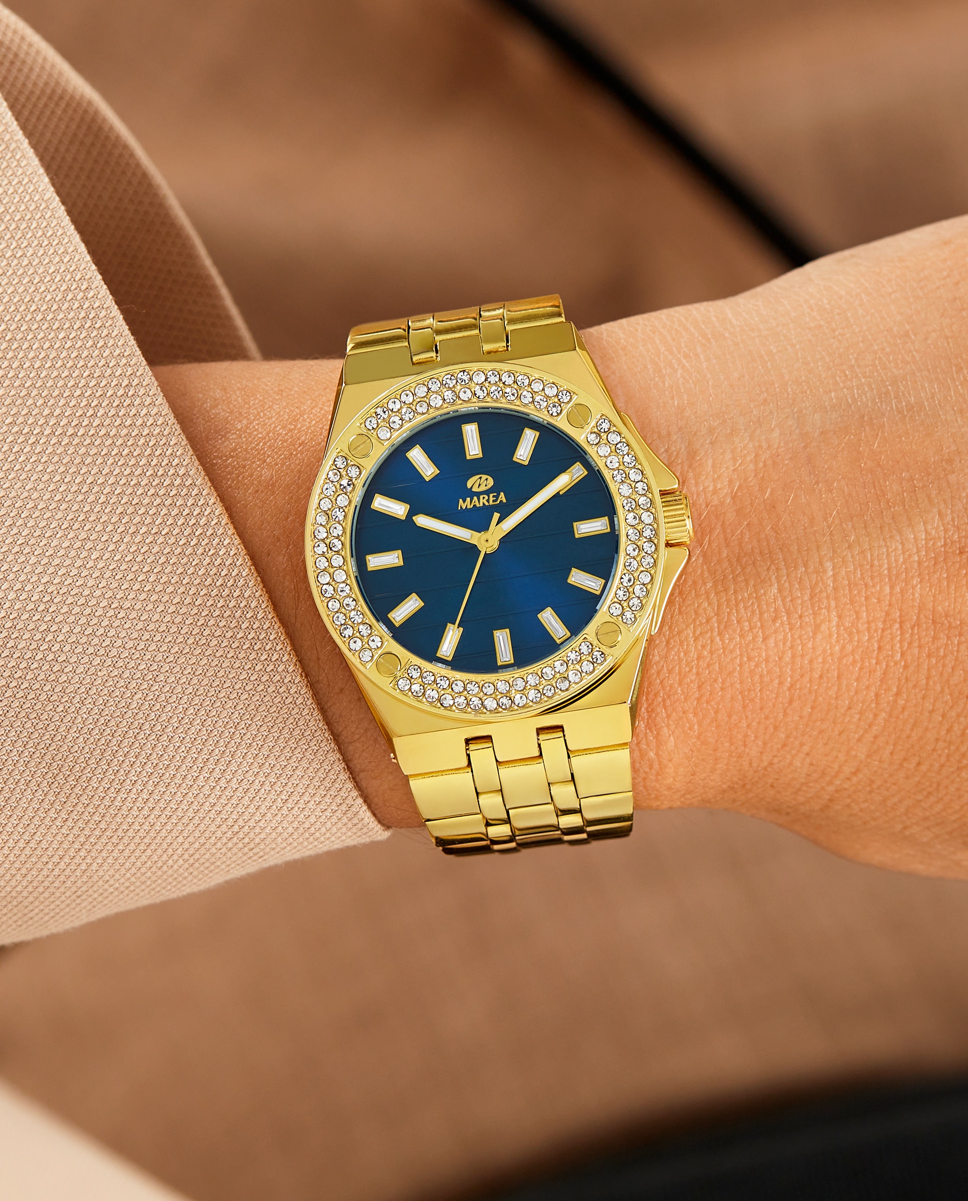 Reloj de mujer b41423/5 correa de acero y esfera verde - Marea - Dorado Dorado-2