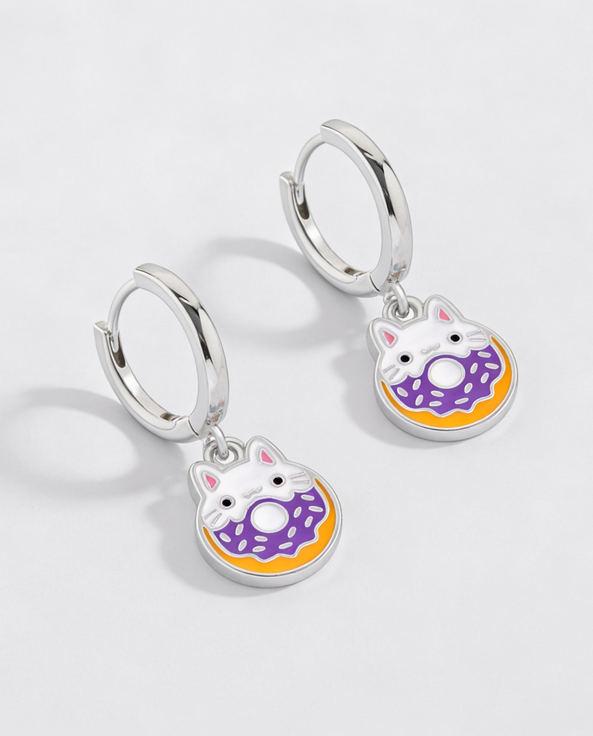 Pendientes de aro de niña d03601/bw de plata rodiada - Marea - Multicolor Multicolor-3