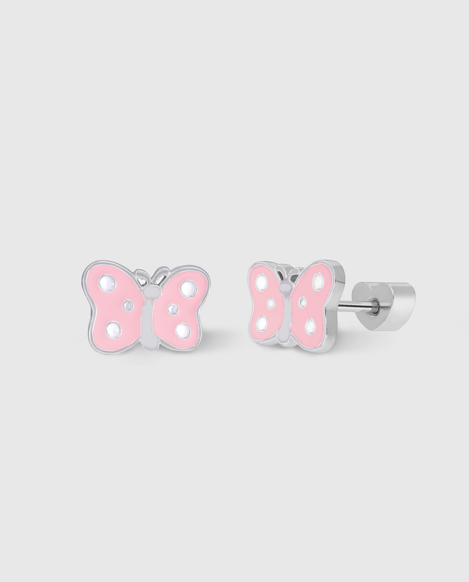 Pendientes de botón de niña d04001/ad de plata - Marea - Blanco Blanco-1