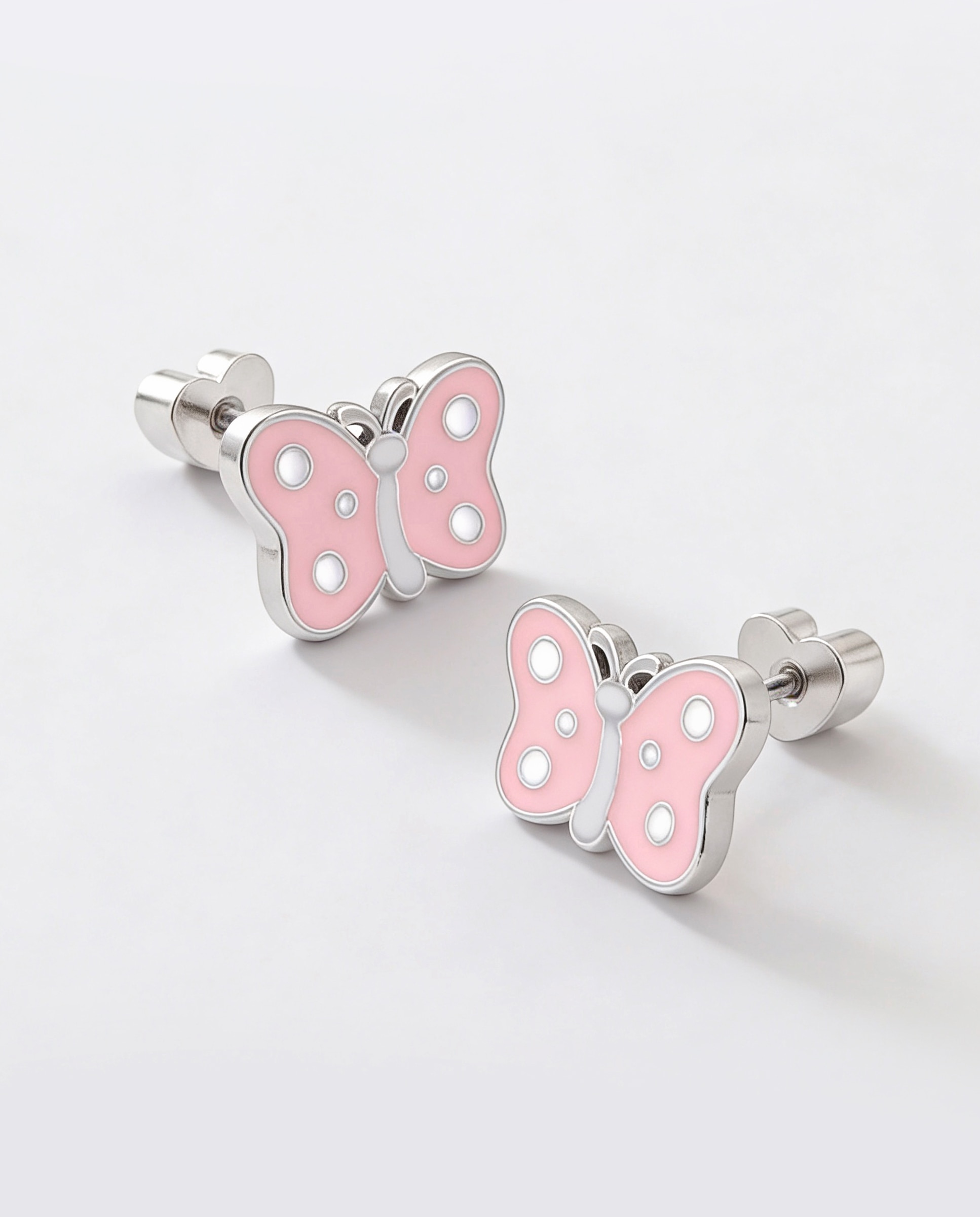 Pendientes de botón de niña d04001/ad de plata - Marea - Blanco Blanco-3