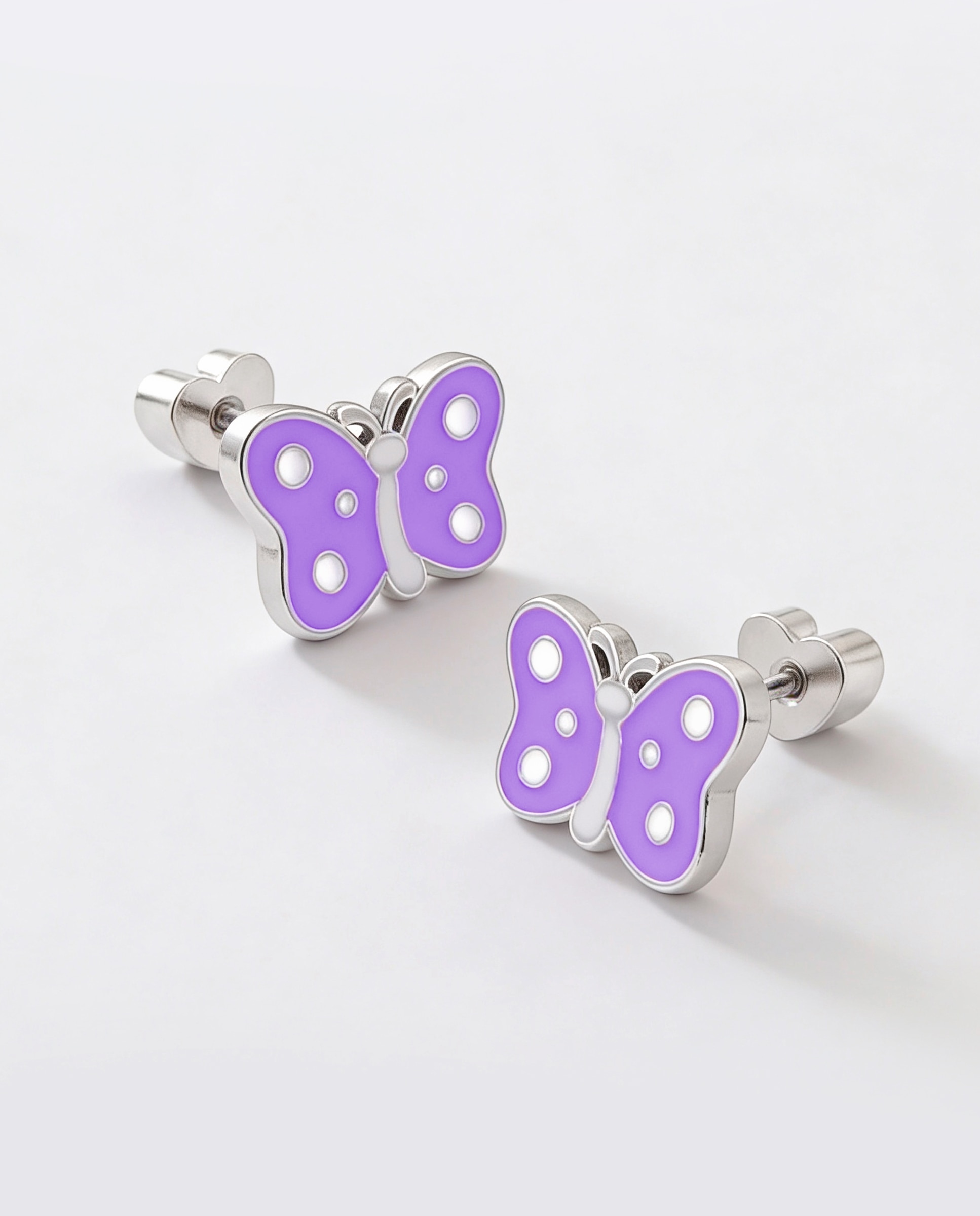 Pendientes de botón de niña d04001/ae de plata - Marea - Blanco Blanco-3