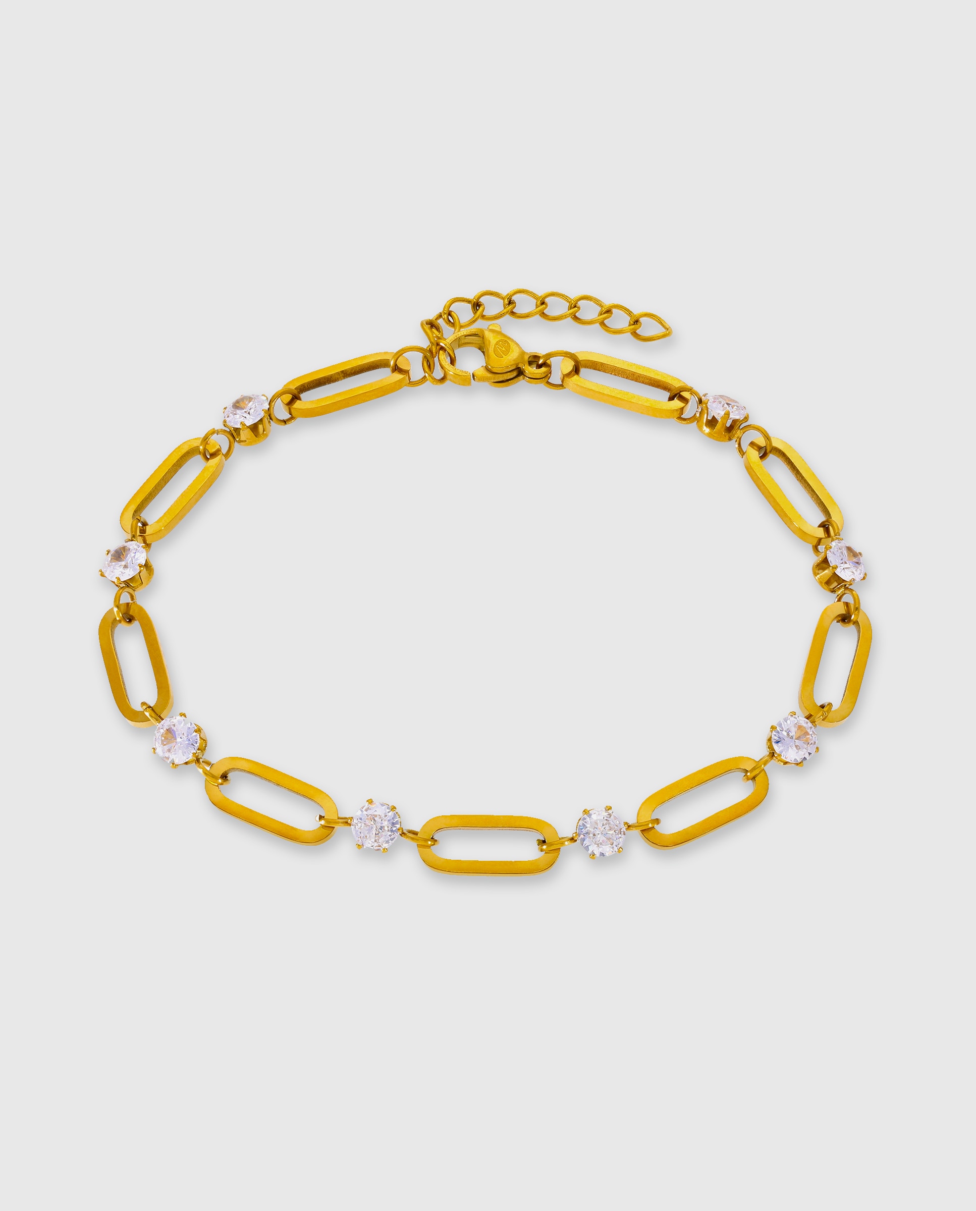Imagen 0 de Pulsera de cadena c03103/ad de acero dorado Blanco